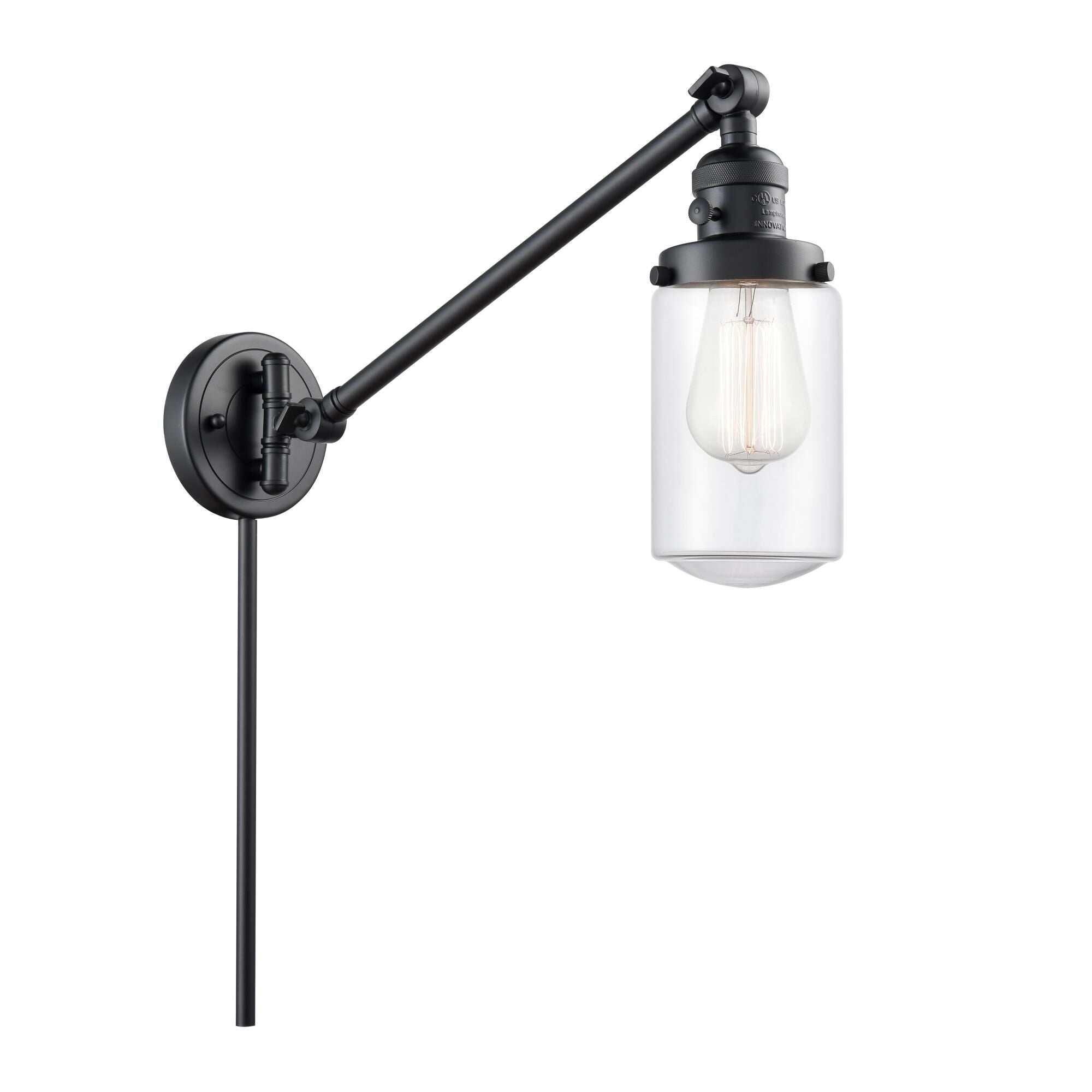 Innovations Lighting Bruno Marashlian Dover Wall Swing Lamp Dover - 237-BK-G312 - Traditional