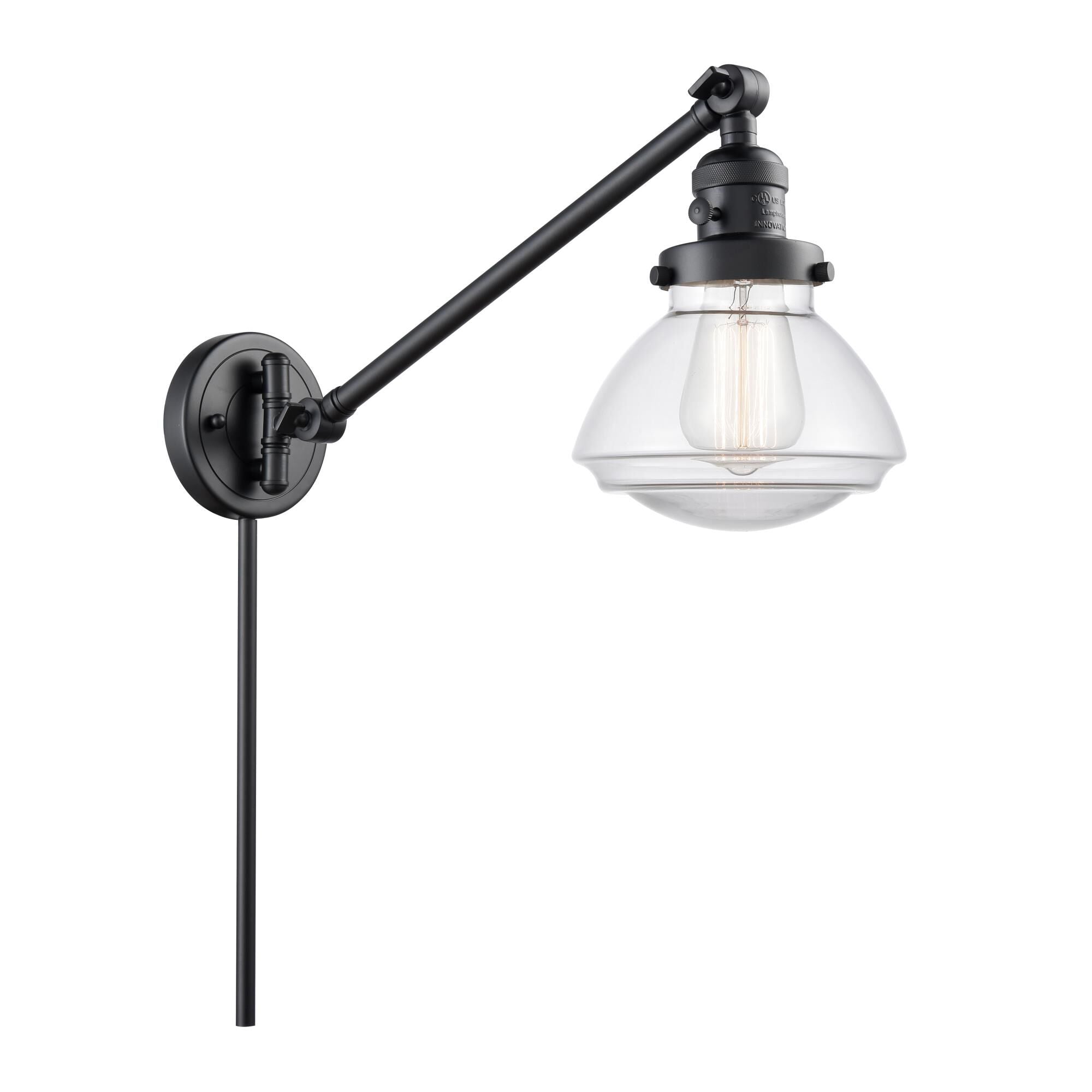 Innovations Lighting Bruno Marashlian Olean Wall Swing Lamp Olean - 237-BK-G322 - Traditional