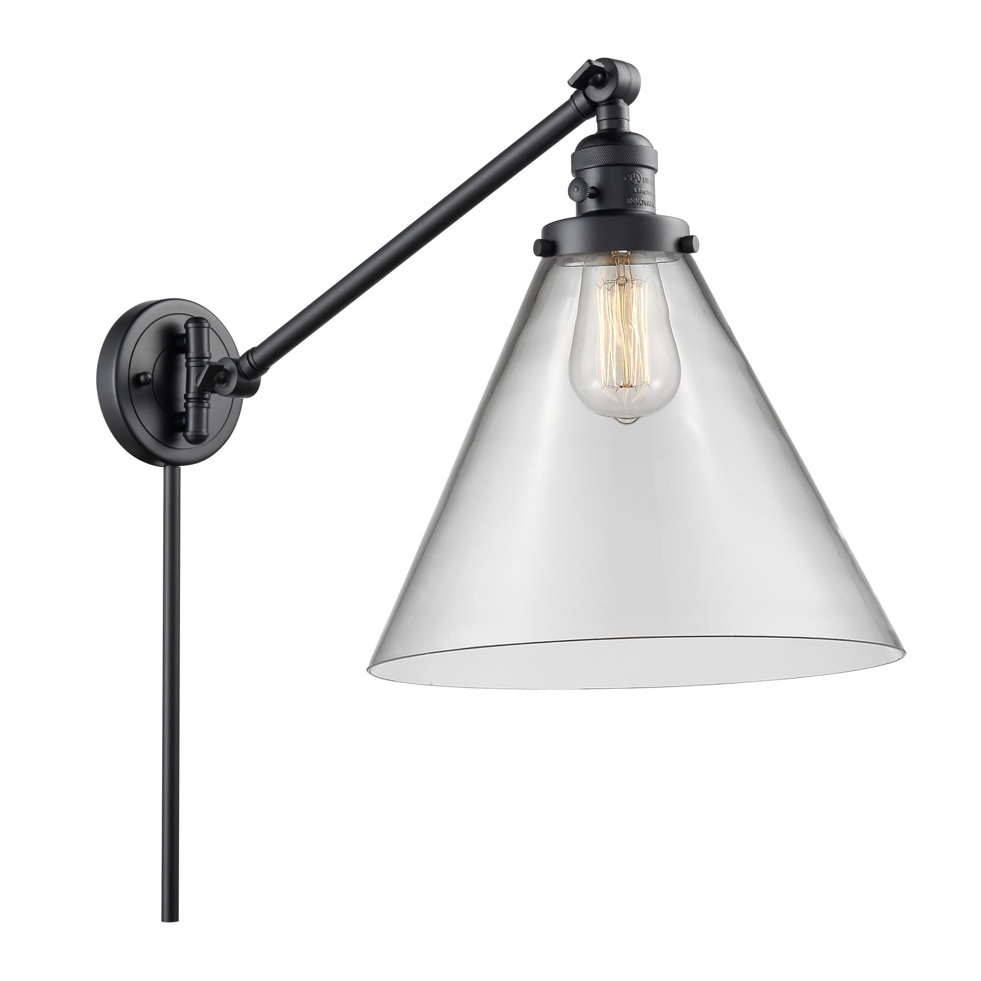 Innovations Lighting Bruno Marashlian Cone Wall Swing Lamp Cone - 237-BK-G42-L - Transitional
