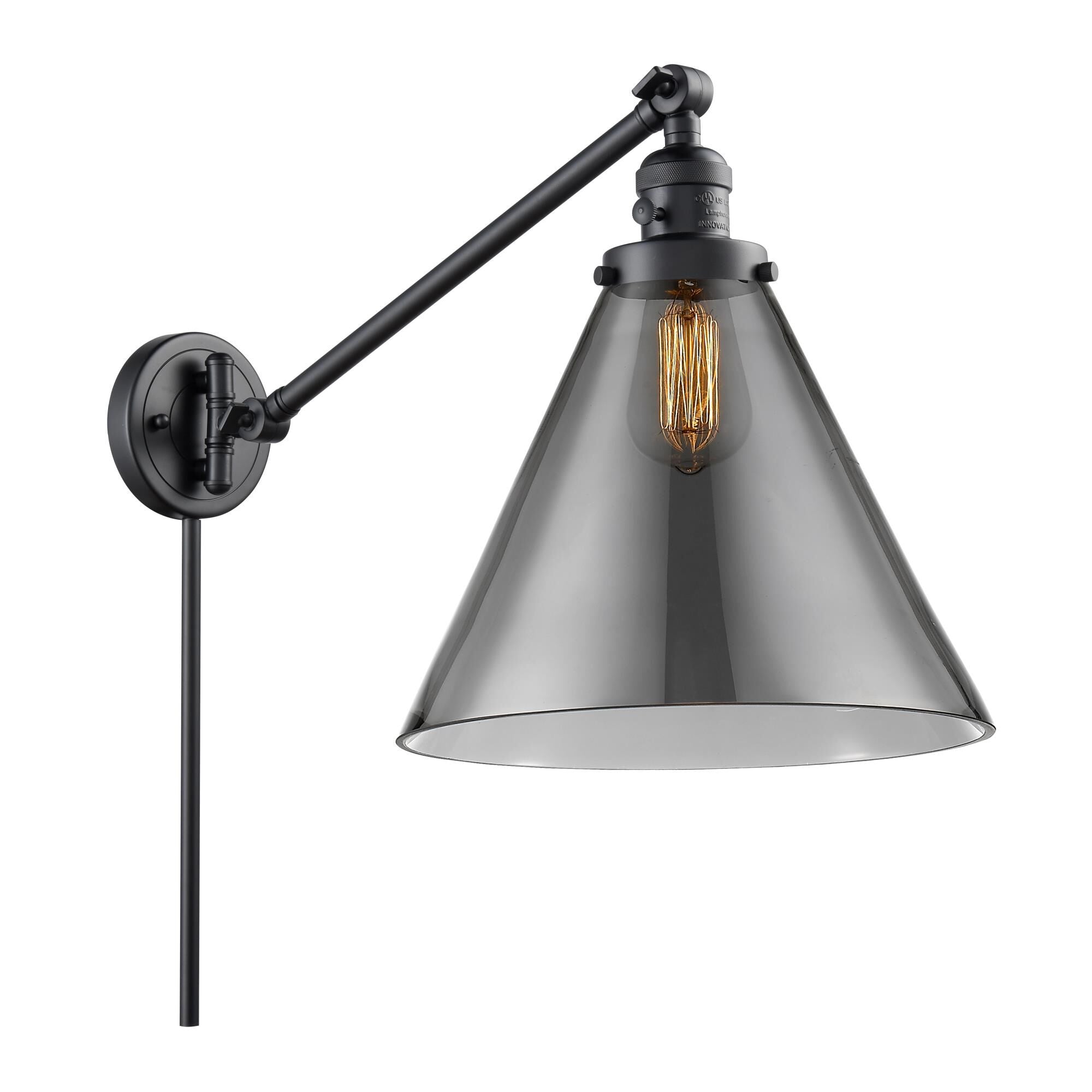 Innovations Lighting Bruno Marashlian Cone Wall Swing Lamp Cone - 237-BK-G43-L - Transitional
