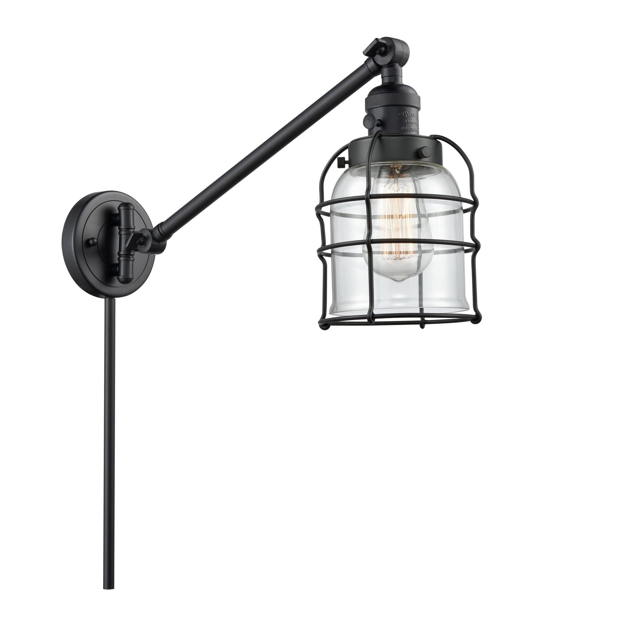 Innovations Lighting Bruno Marashlian Bell Cage Wall Swing Lamp Bell Cage - 237-BK-G52-CE - Restoration-Vintage
