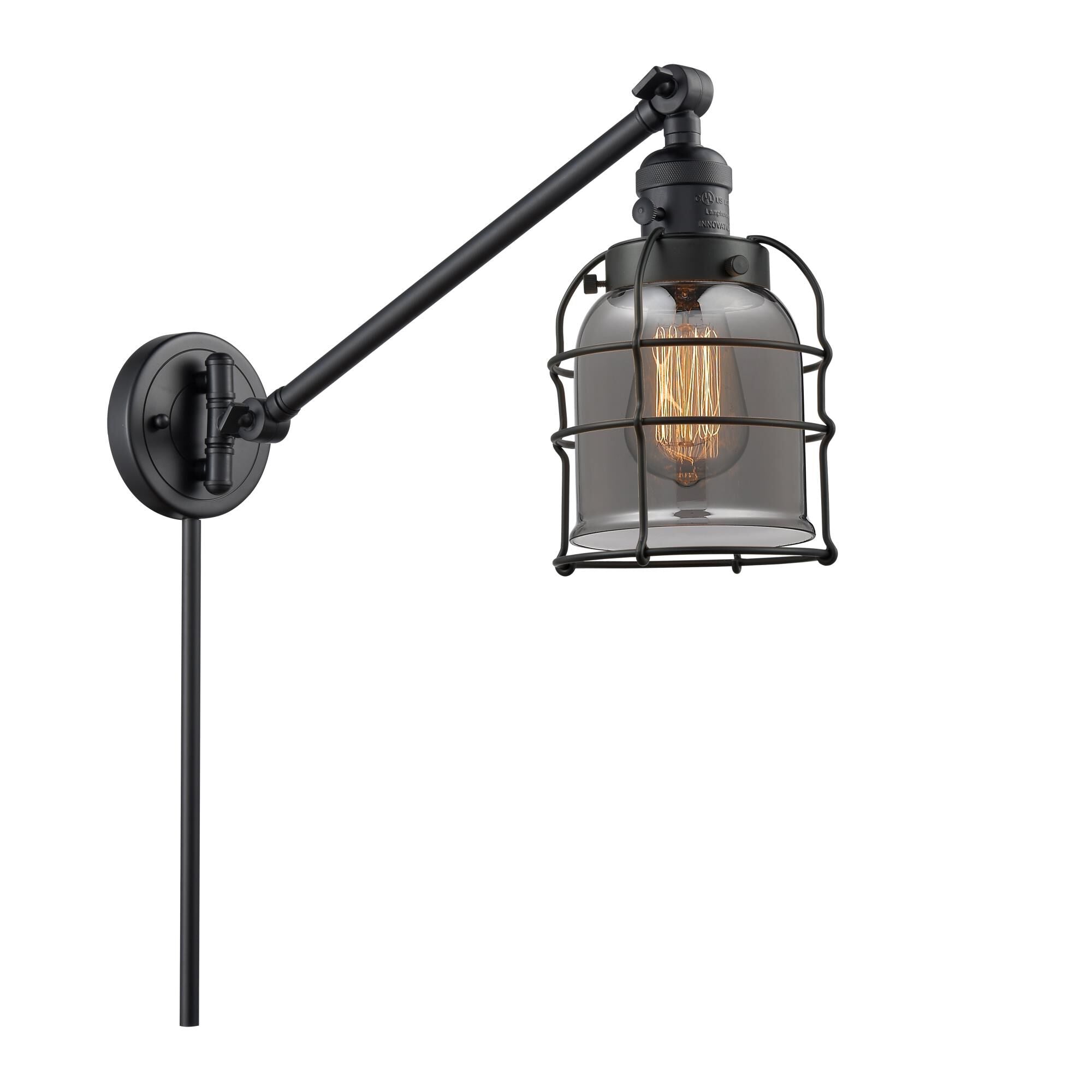 Innovations Lighting Bruno Marashlian Bell Cage Wall Swing Lamp Bell Cage - 237-BK-G53-CE - Restoration-Vintage