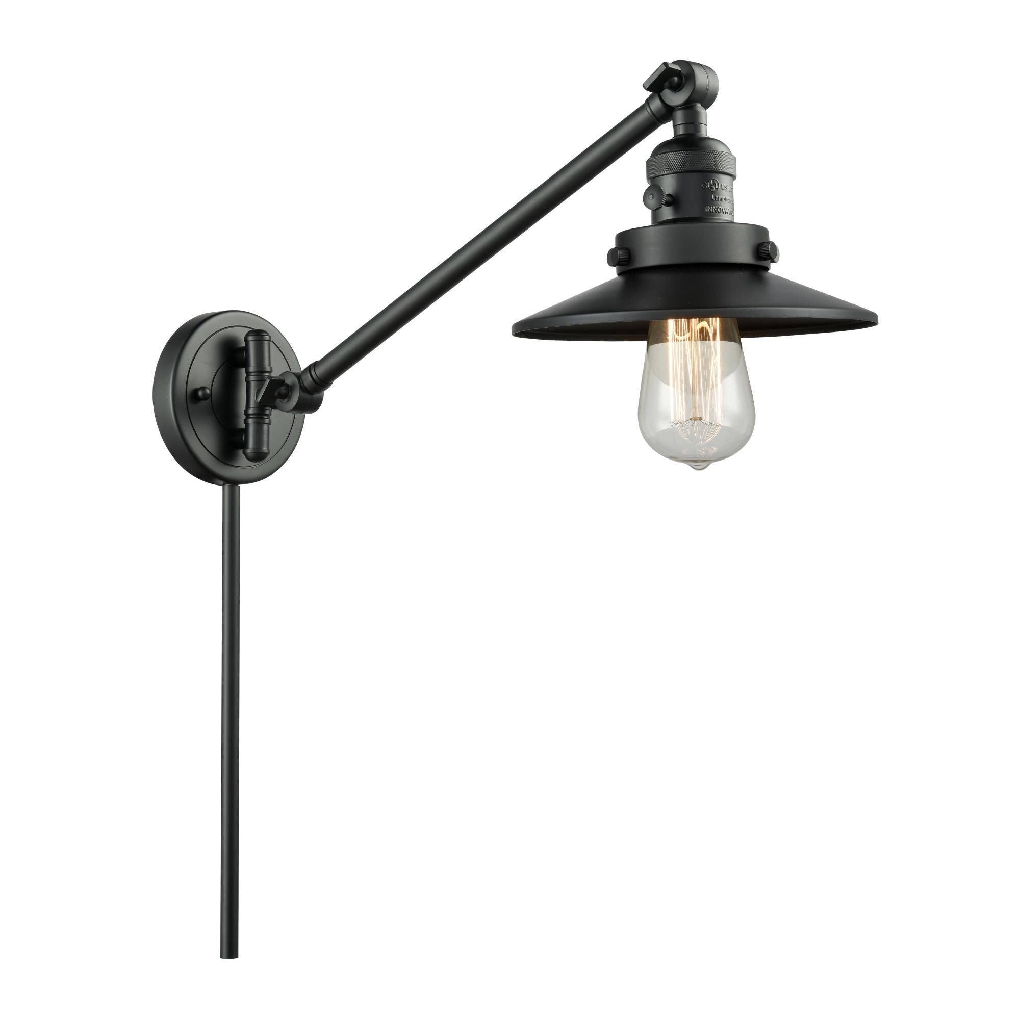 Innovations Lighting Bruno Marashlian Railroad Wall Swing Lamp Railroad - 237-BK-M6-BK - Restoration-Vintage