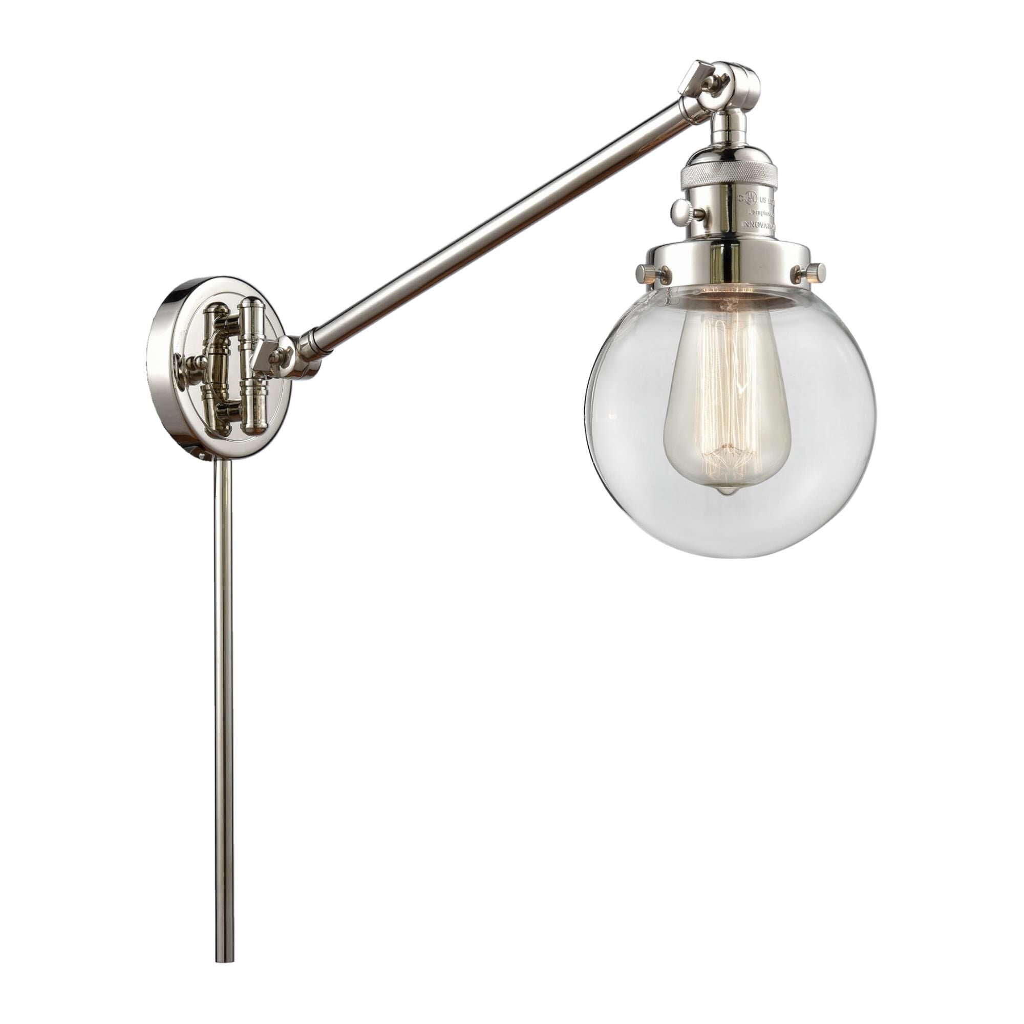 Innovations Lighting Bruno Marashlian Beacon Wall Swing Lamp Beacon - 237-PN-G202-6 - Transitional