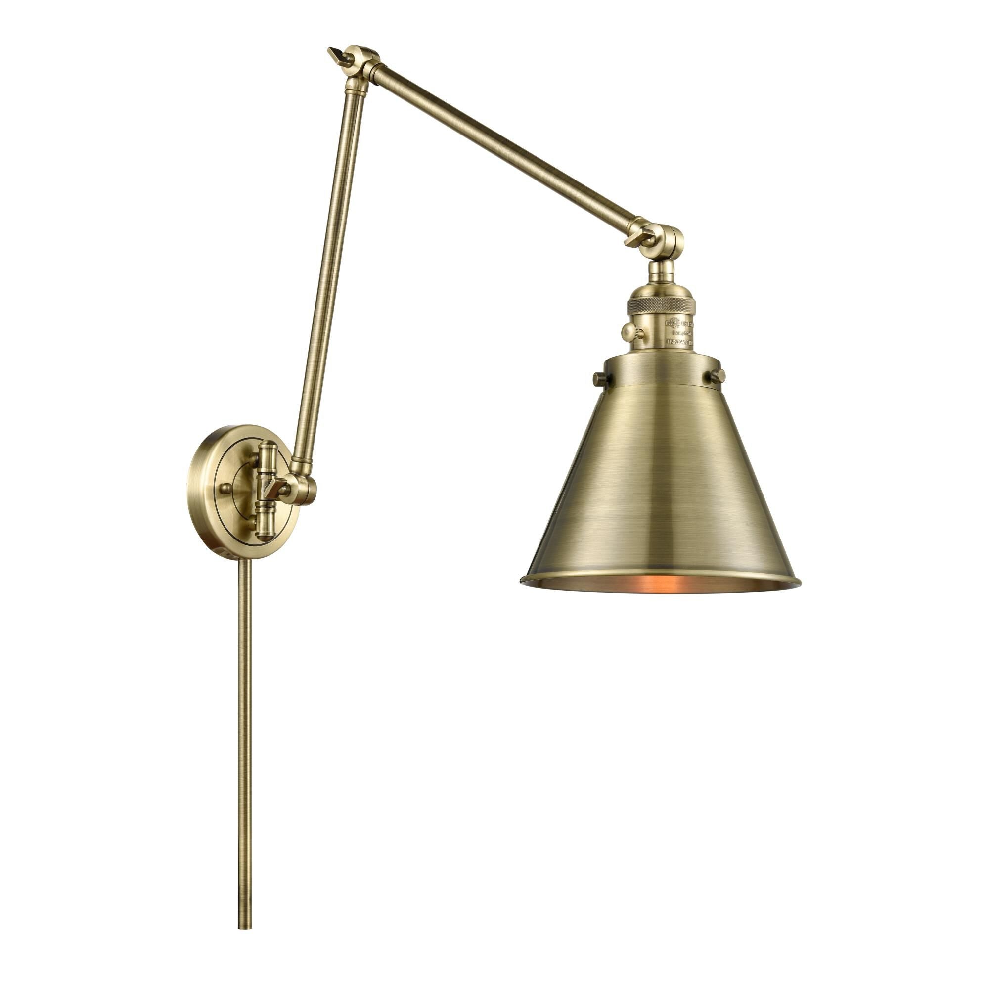 Innovations Lighting Bruno Marashlian Appalachian Wall Swing Lamp Appalachian - 238-AB-M13-AB - Nautical