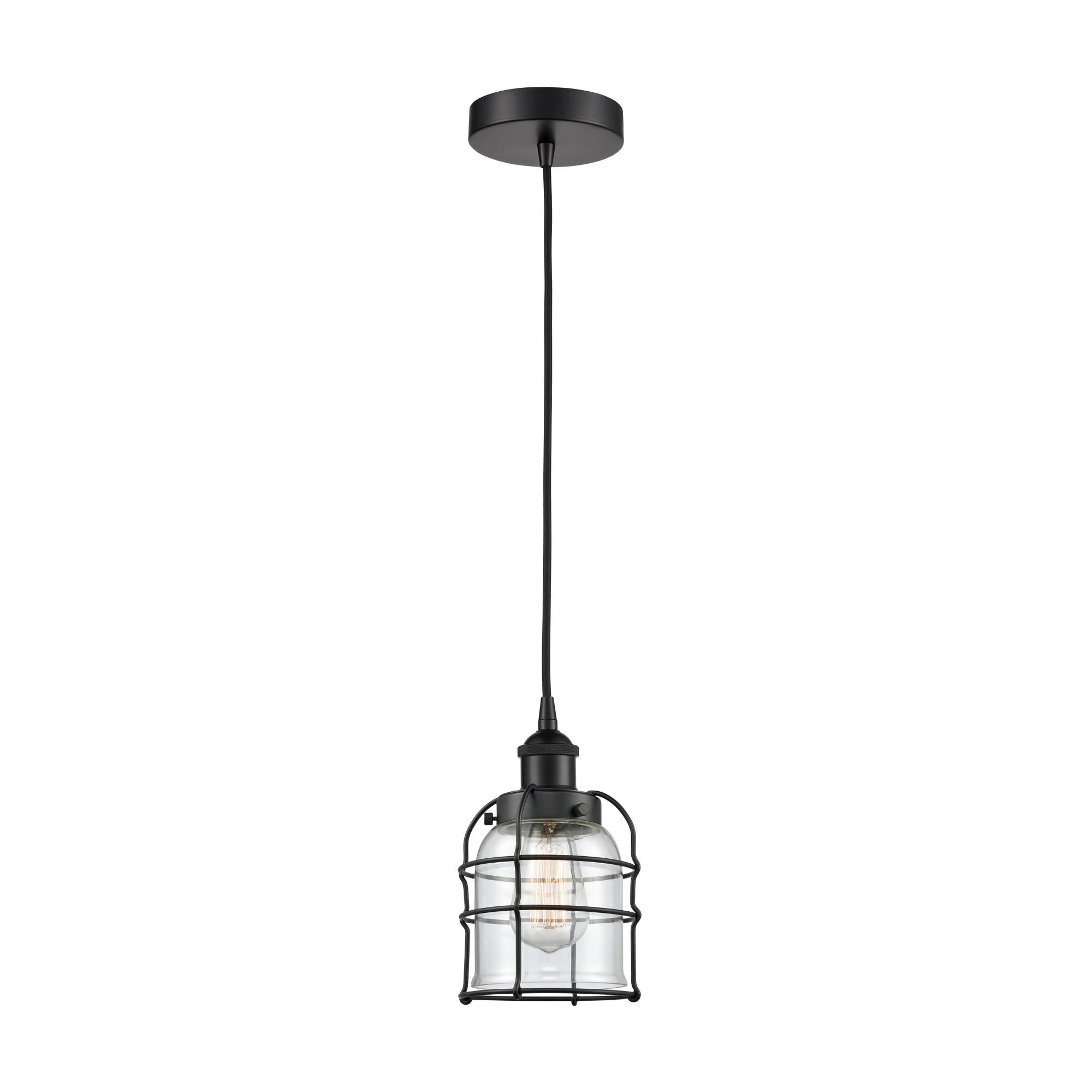 Innovations Lighting Bruno Marashlian Bell Cage 6 Inch Mini Pendant Bell Cage - 616-1PH-BK-G52-CE - Transitional