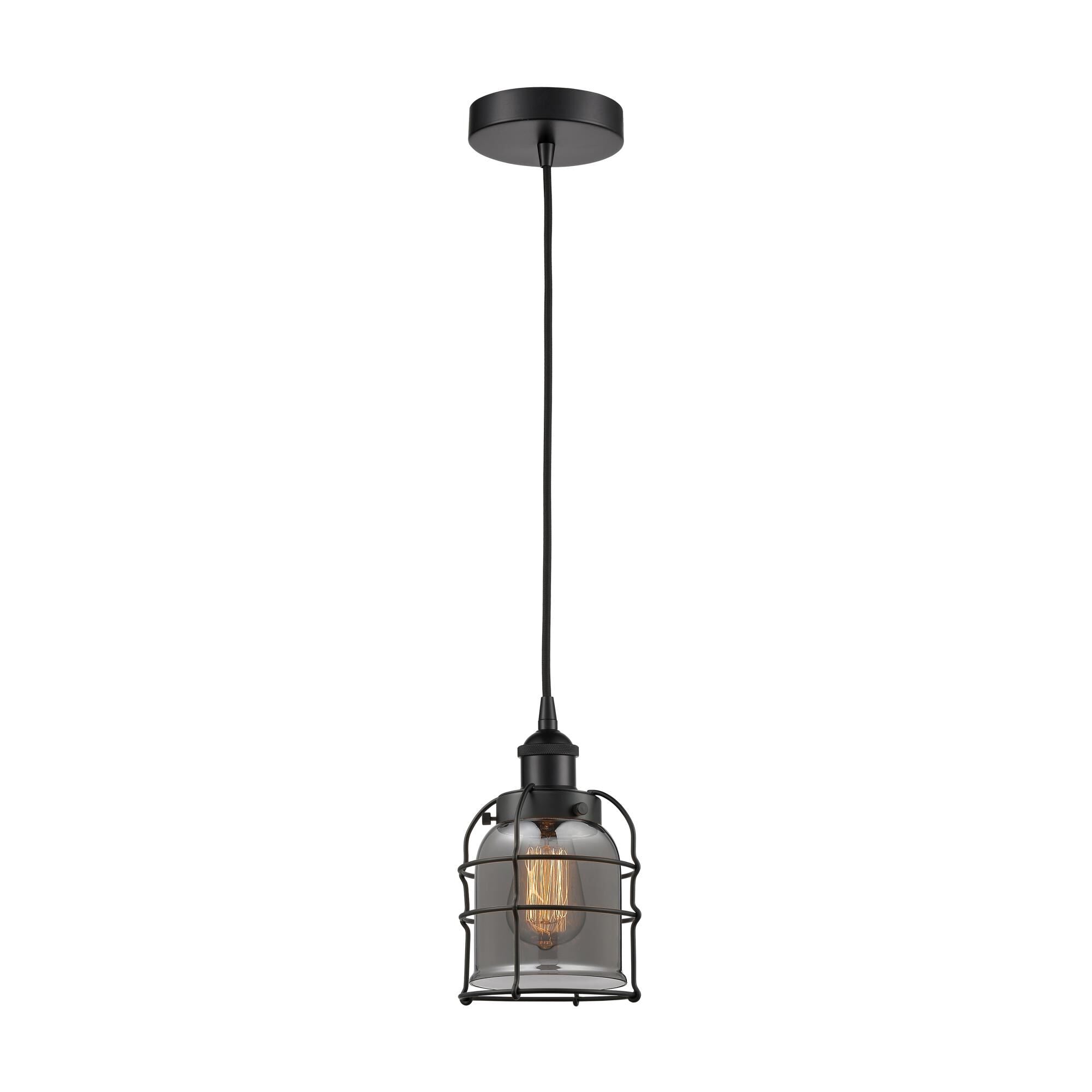 Innovations Lighting Bruno Marashlian Bell Cage 6 Inch Mini Pendant Bell Cage - 616-1PH-BK-G53-CE - Transitional