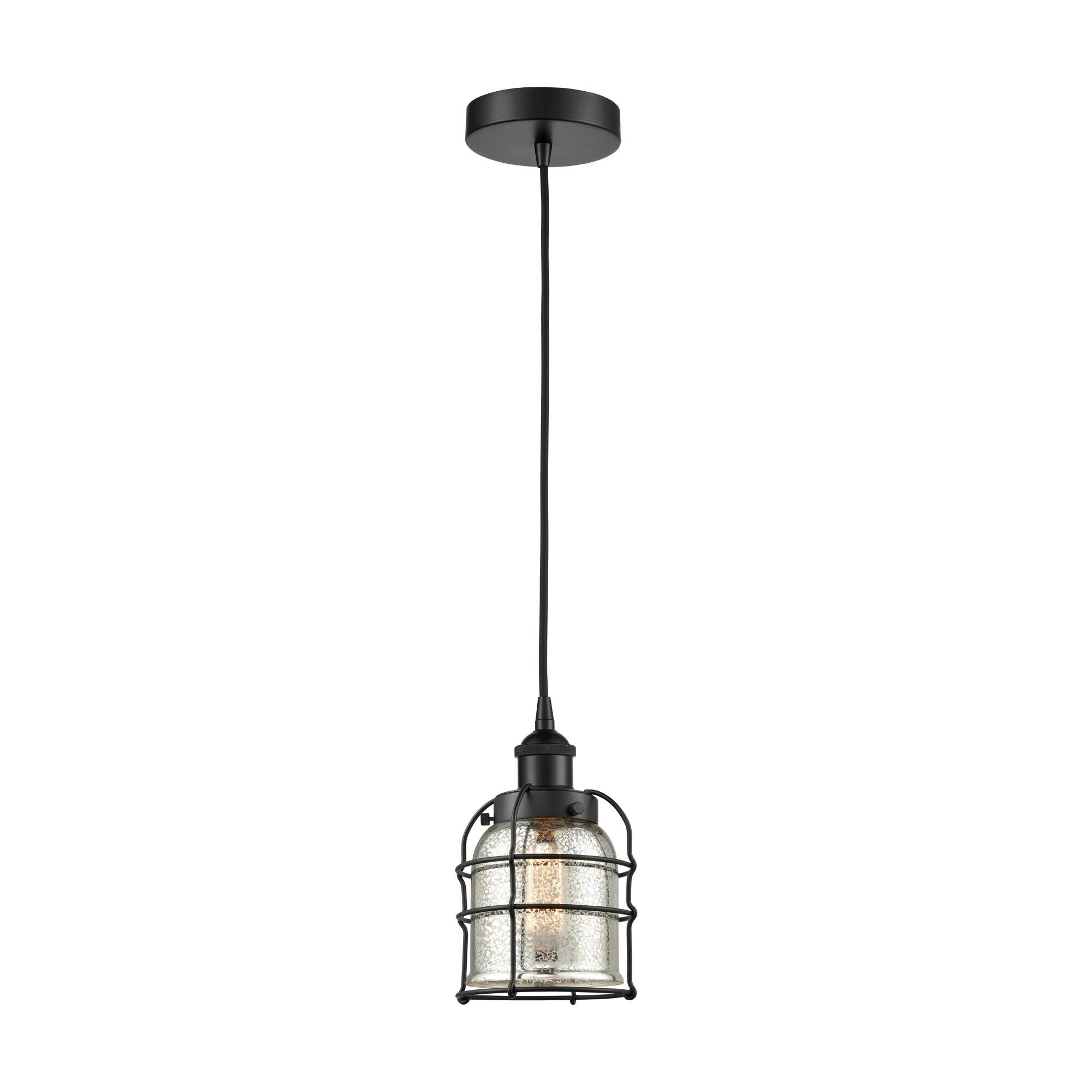 Innovations Lighting Bruno Marashlian Bell Cage 6 Inch Mini Pendant Bell Cage - 616-1PH-BK-G58-CE - Transitional