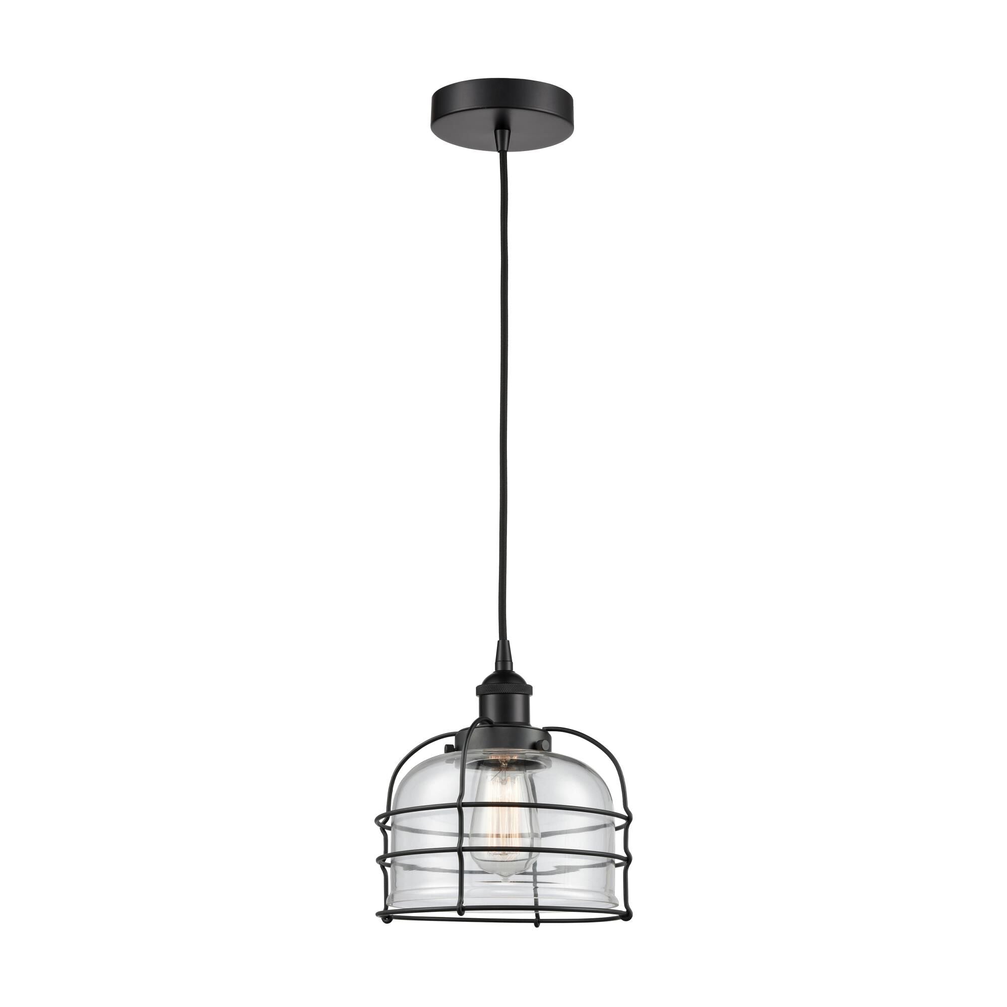 Innovations Lighting Bruno Marashlian Bell Cage 9 Inch Mini Pendant Bell Cage - 616-1PH-BK-G72-CE - Transitional