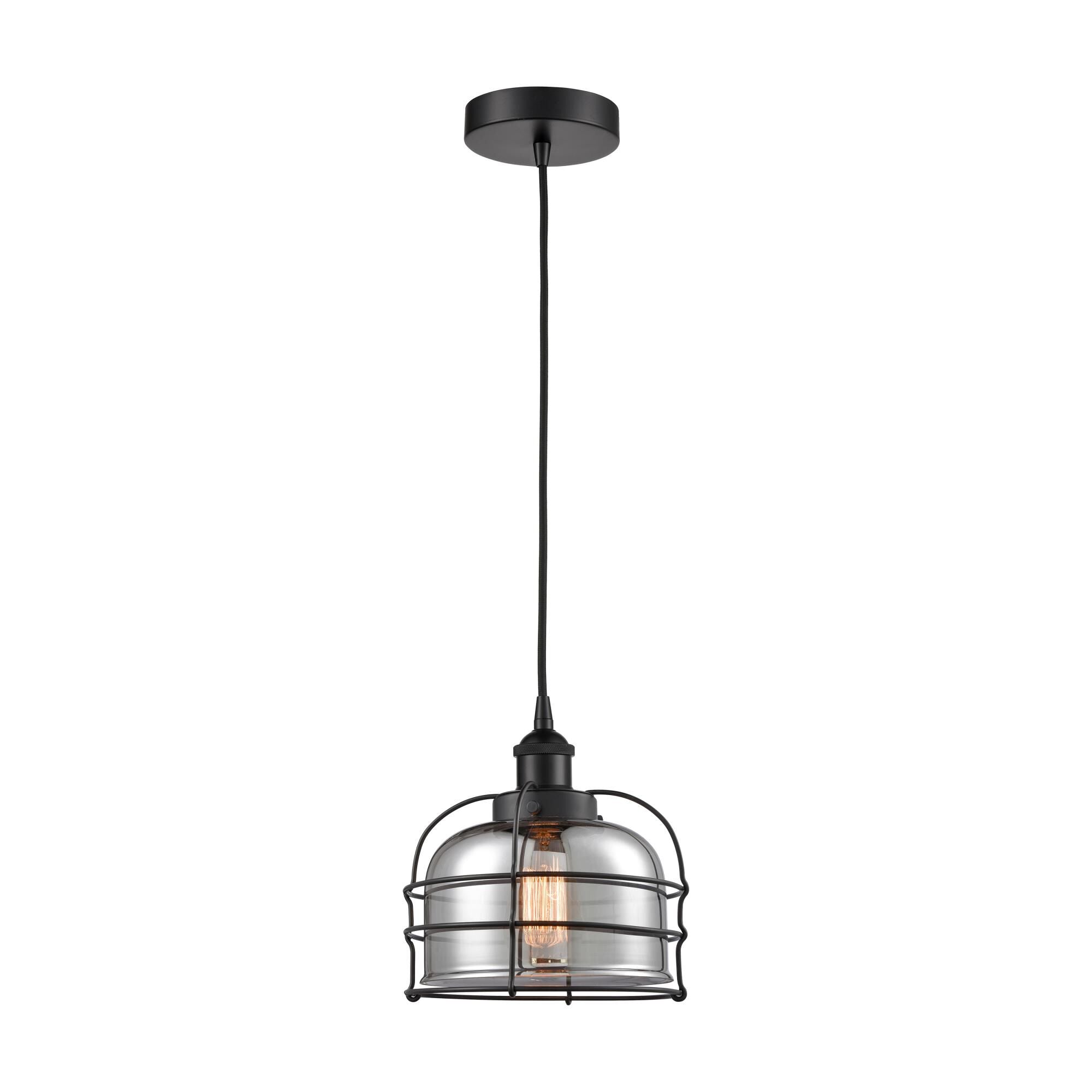 Innovations Lighting Bruno Marashlian Bell Cage 9 Inch Mini Pendant Bell Cage - 616-1PH-BK-G73-CE - Transitional