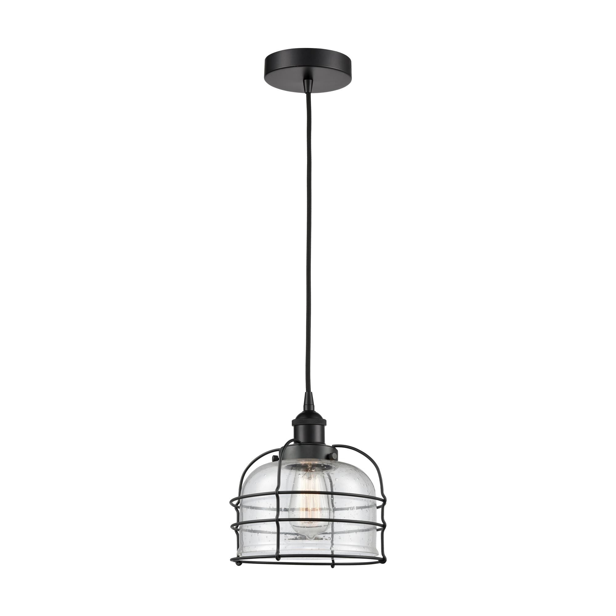 Innovations Lighting Bruno Marashlian Bell Cage 9 Inch Mini Pendant Bell Cage - 616-1PH-BK-G74-CE - Transitional