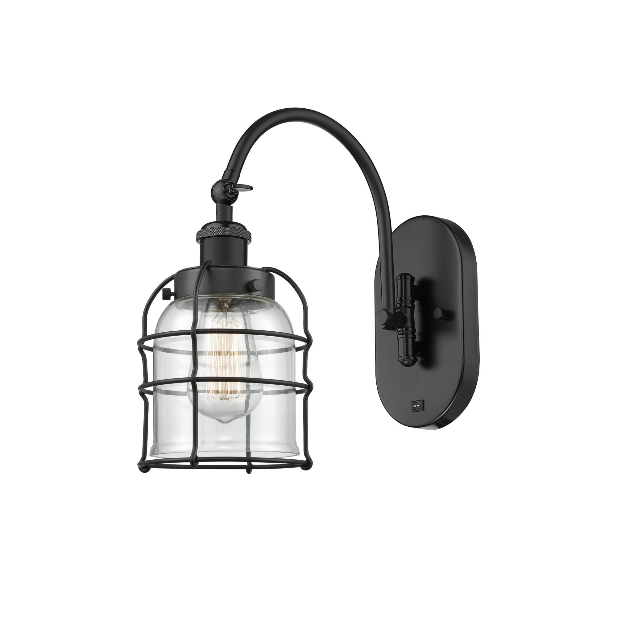 Innovations Lighting Bruno Marashlian Bell Cage 13 Inch Wall Sconce Bell Cage - 918-1W-BK-G52-CE - Industrial