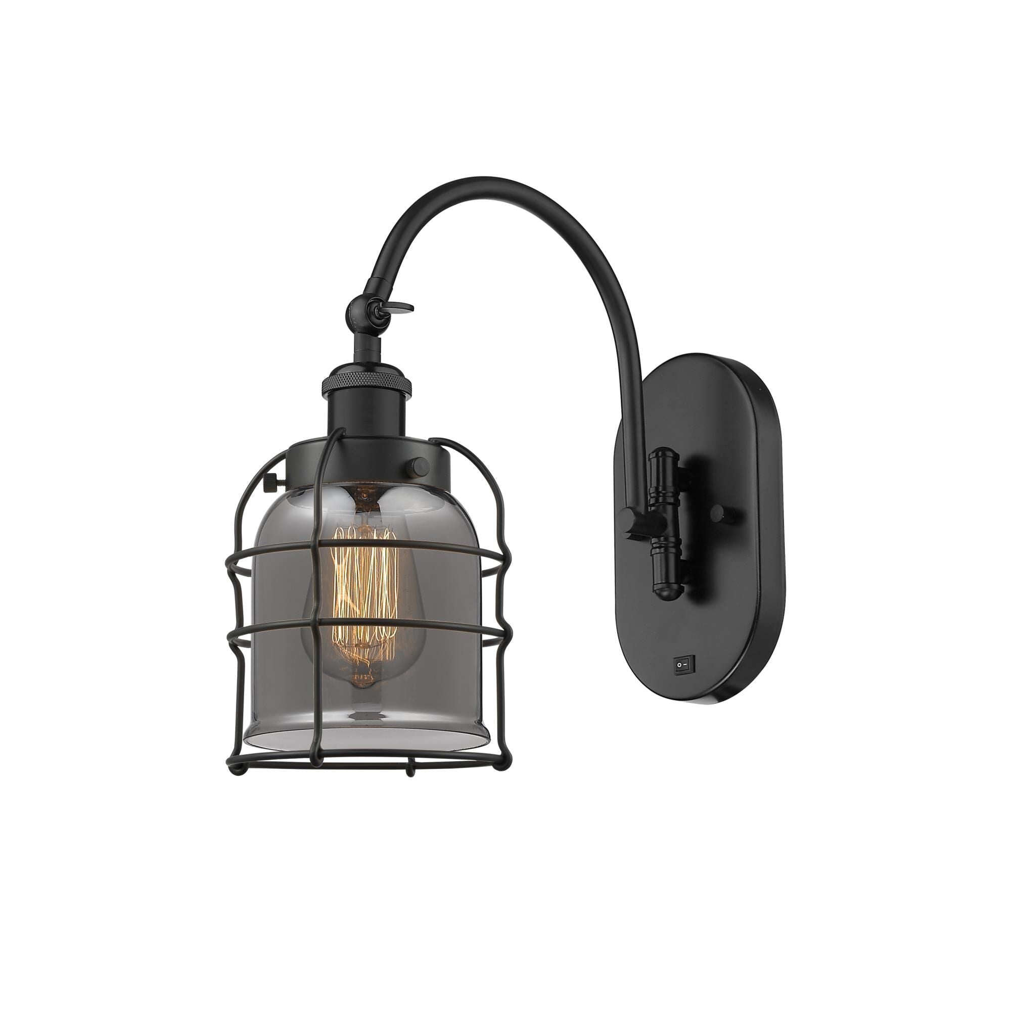 Innovations Lighting Bruno Marashlian Bell Cage 13 Inch Wall Sconce Bell Cage - 918-1W-BK-G53-CE - Industrial
