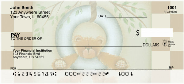 Tire Swing Teddy Checks by Lorrie Weber