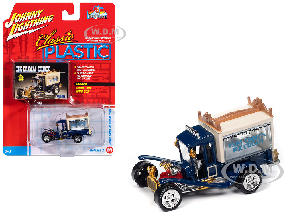 George Barris Ice Cream Truck Blue "Classic Plastic" "Pop Culture" 2024 Release 2 1-64 Diecast Model Car by Johnny Lightning