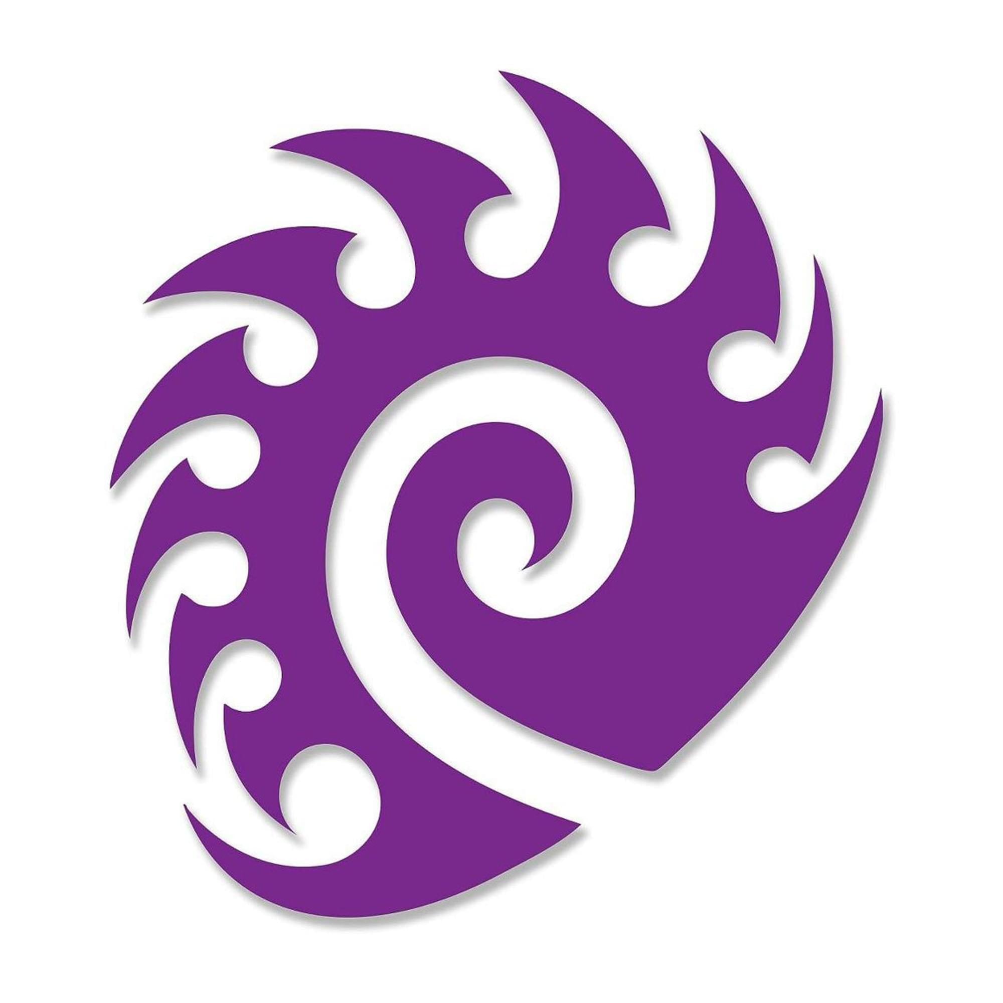 StarCraft II 5"x5" Die Cut Vinyl Decal Sticker: Zerg, Purple