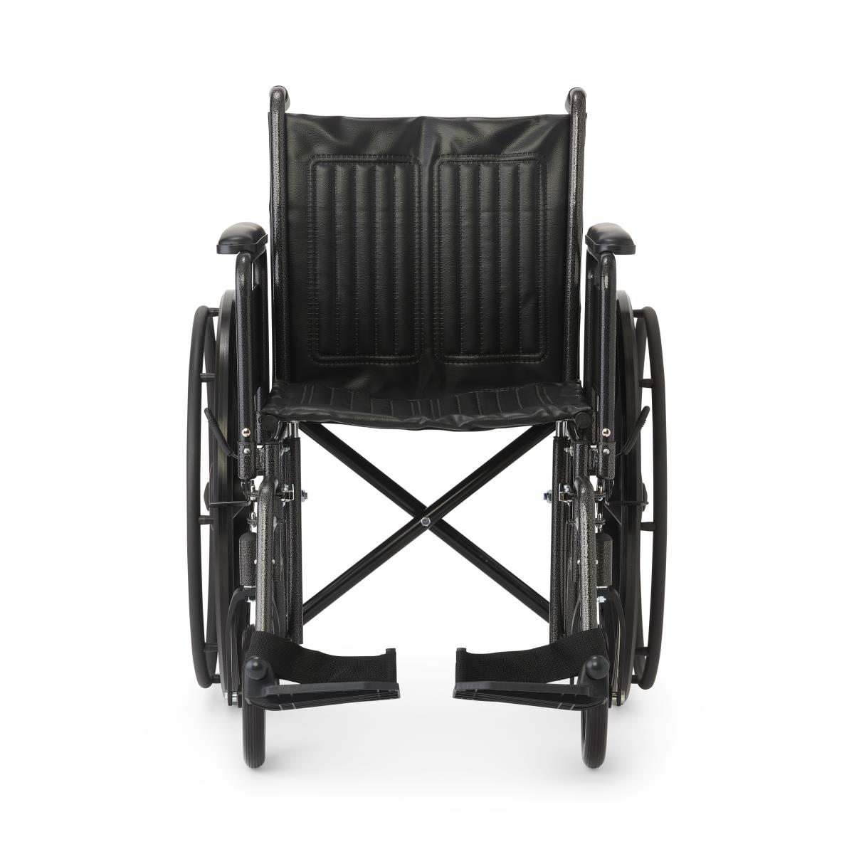 18" Wide K1 Basic Vinyl Wheelchair with Full-Length Arms and Swing-Away Leg Rests