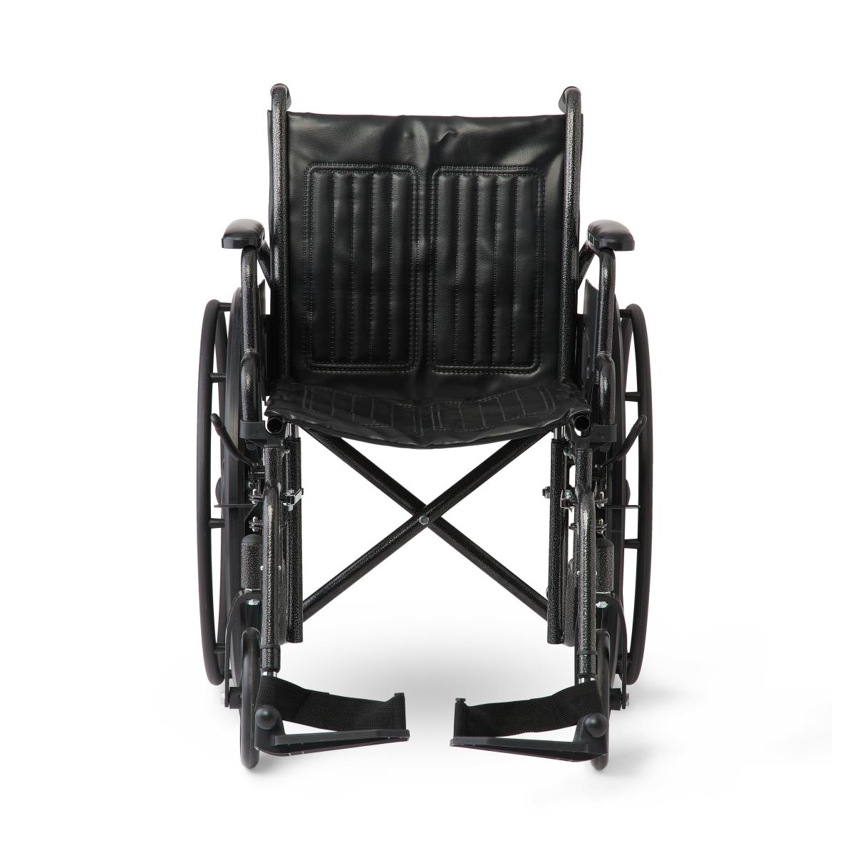 20" Wide K1 Basic Vinyl Wheelchair with Swing-Back Desk-Length Arms and Swing-Away Leg Rests, Each