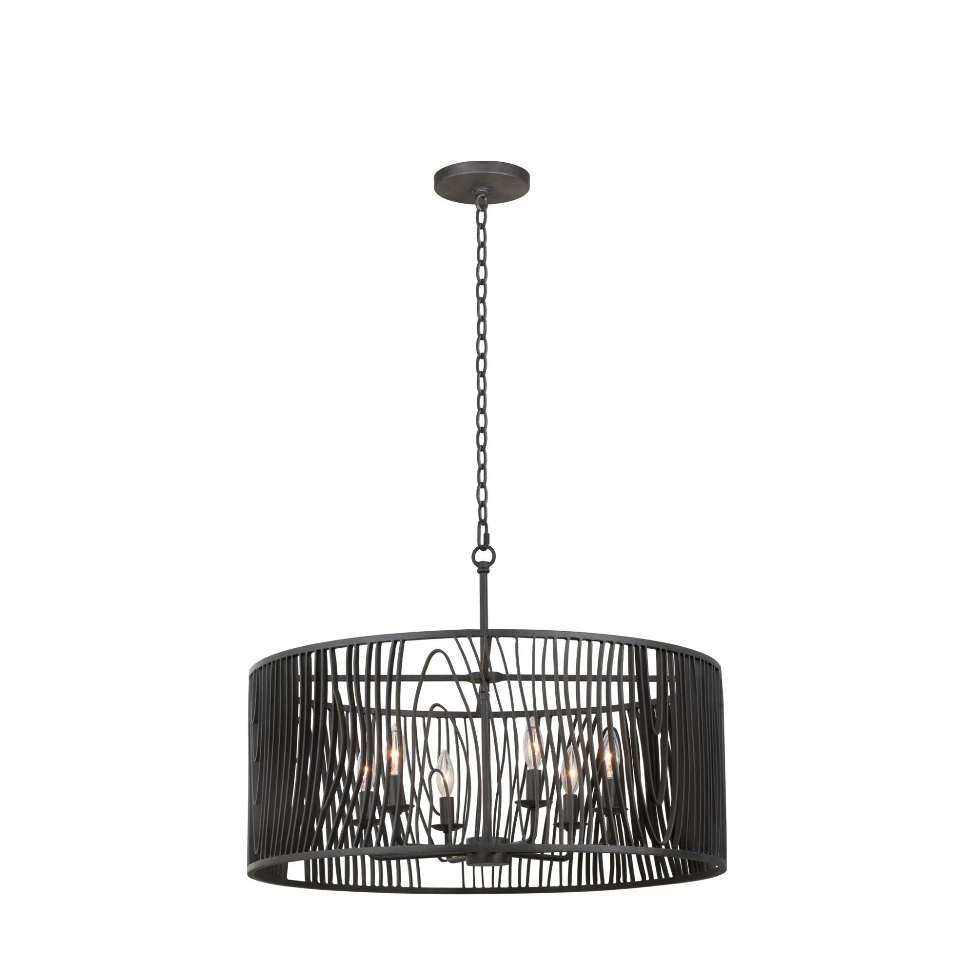 Kalco Lighting Morre 28 Inch Cage Pendant Morre - 507551BI - Restoration-Vintage