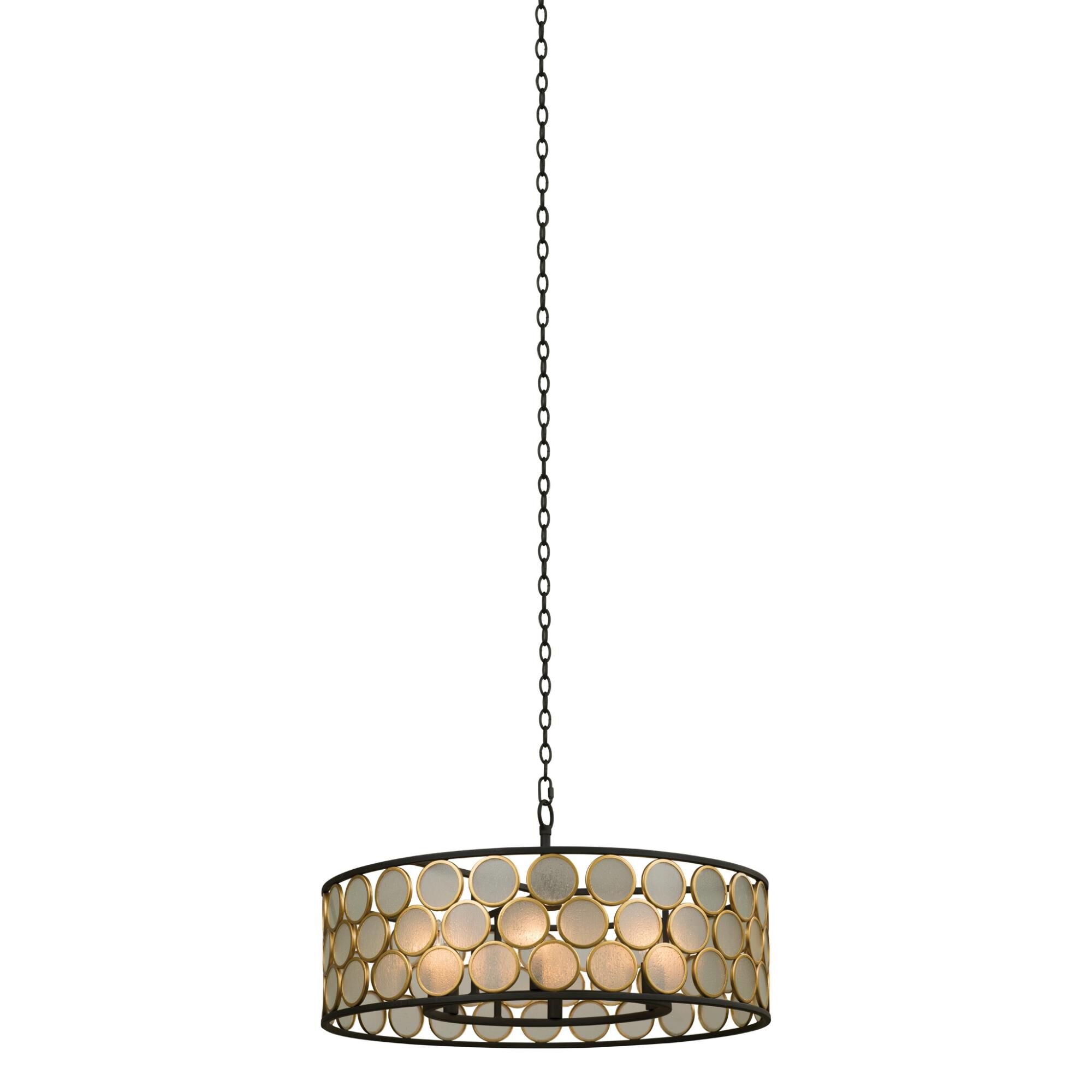 Kalco Lighting Corsa 28 Inch Cage Pendant Corsa - 507950BMG - Art Deco