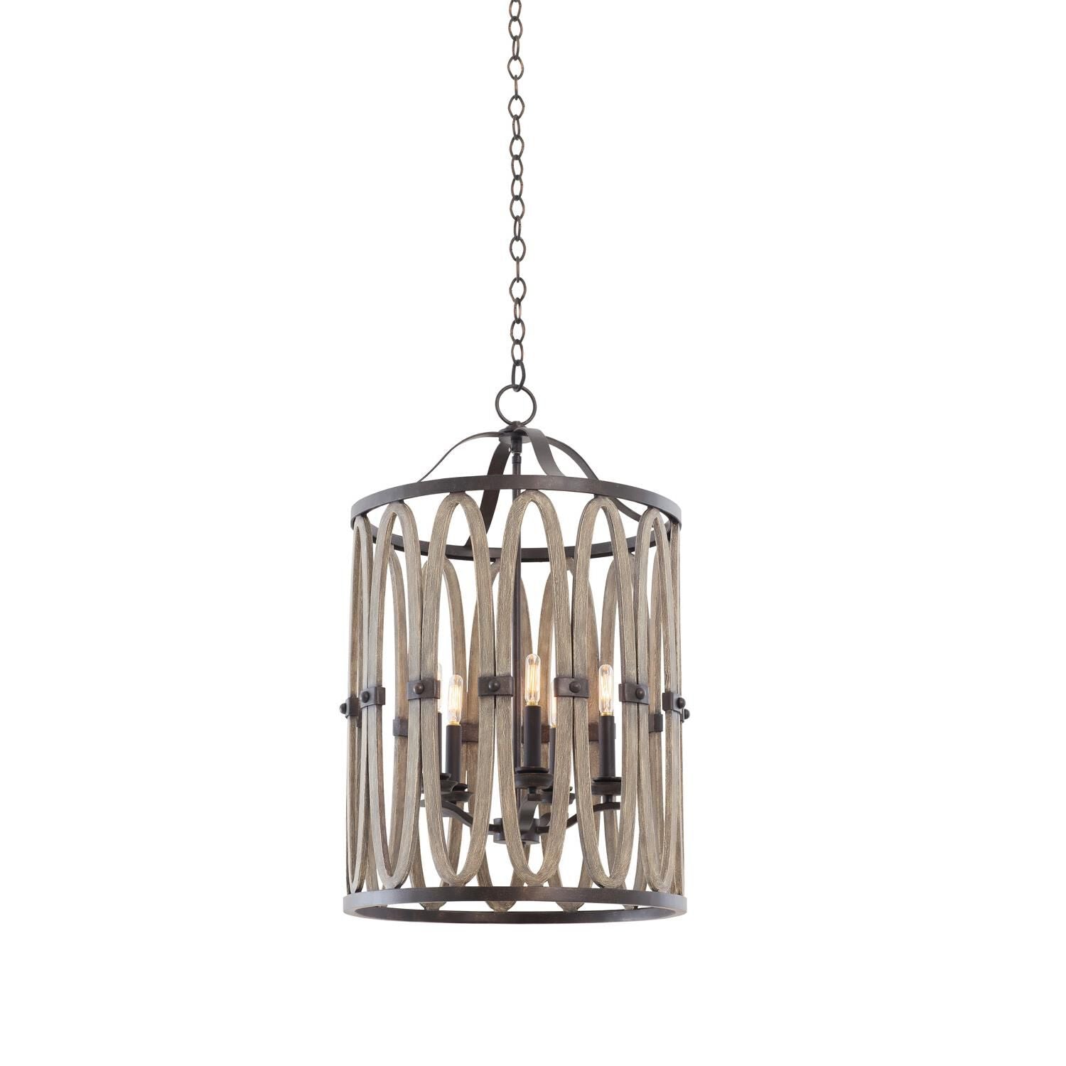 Kalco Lighting Belmont 19 Inch Cage Pendant Belmont - 500252FG - Rustic