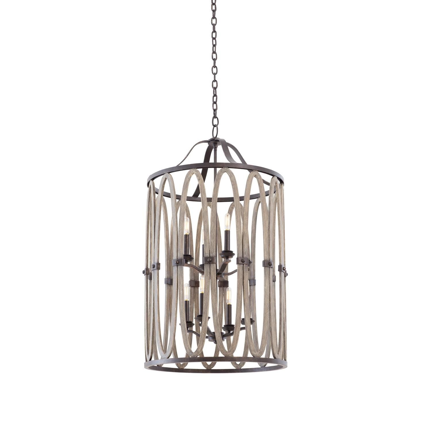 Kalco Lighting Belmont 23 Inch Cage Pendant Belmont - 500253FG - Rustic