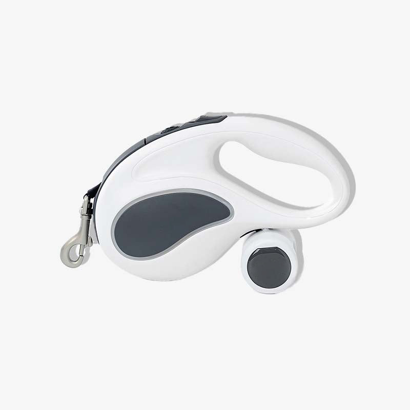 LED Long Retractable Cool Dog Accessories Training Lead, White