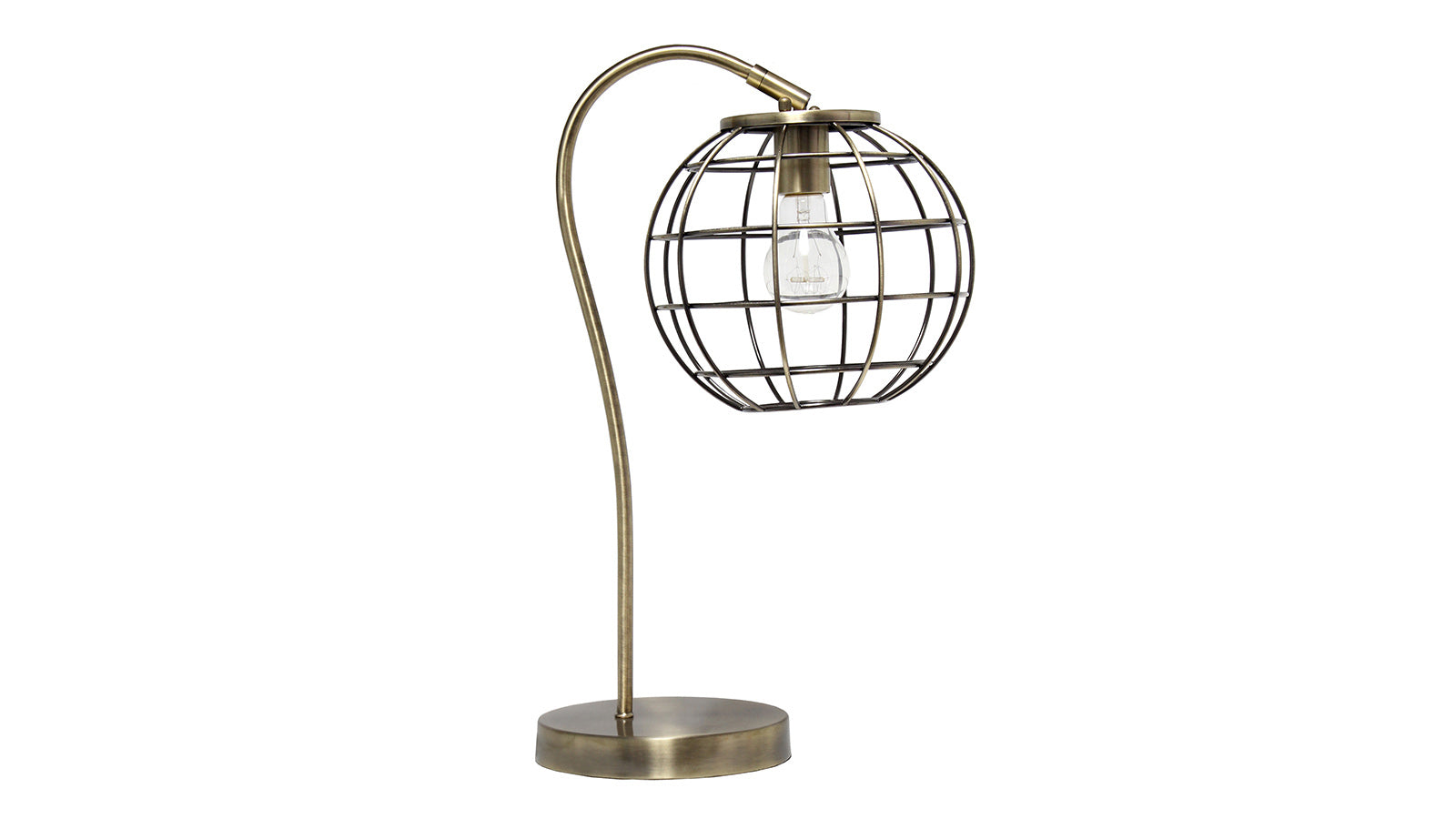 All the Rages Arched Metal Cage Table Lamp Antique Brass