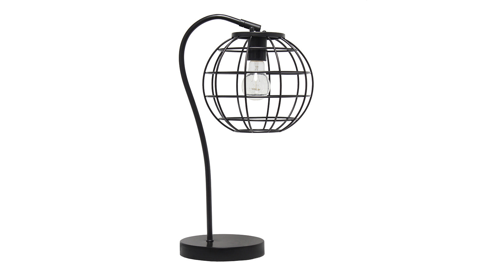 All the Rages Arched Metal Cage Table Lamp Black