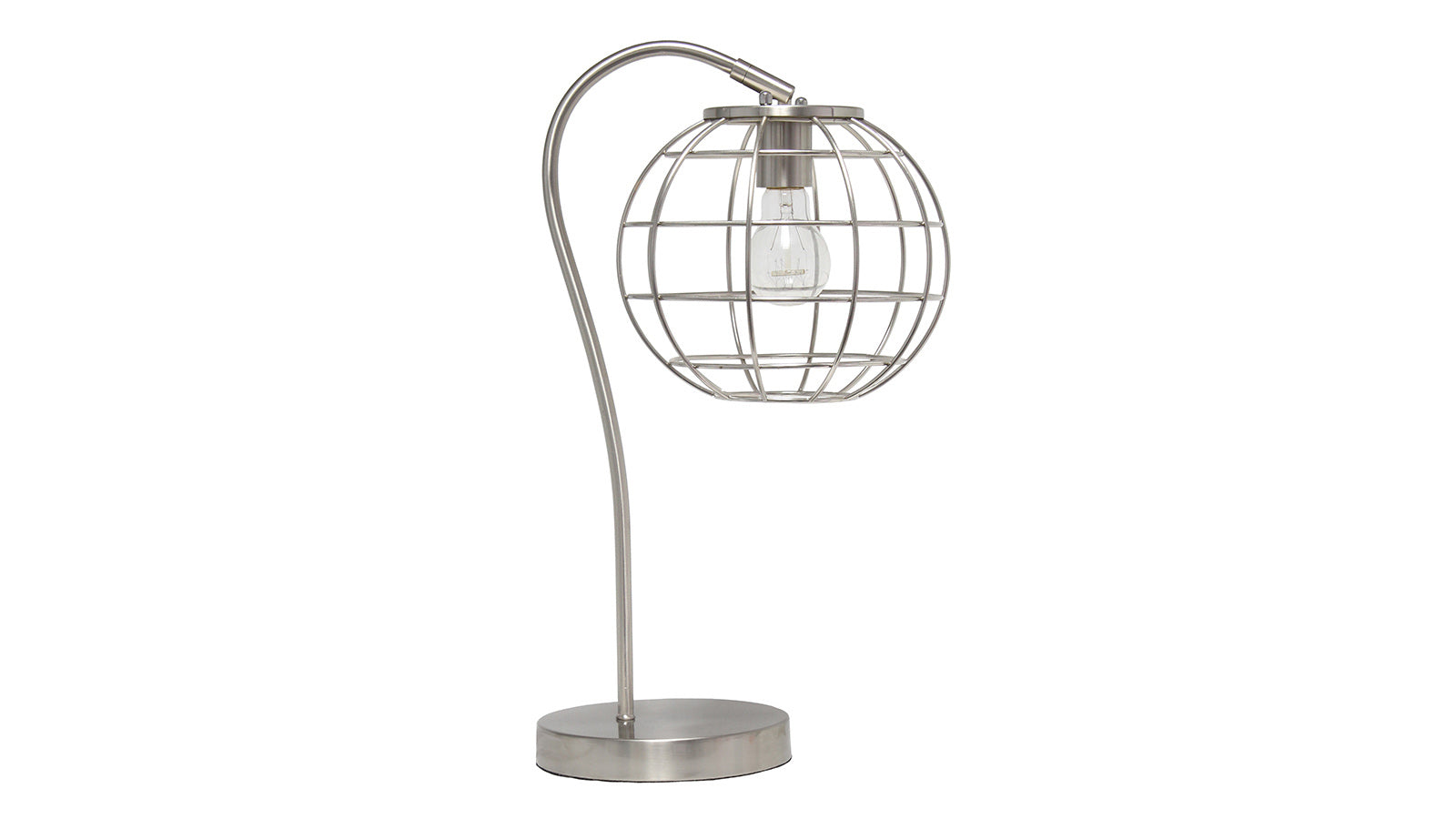 All the Rages Arched Metal Cage Table Lamp Brushed Nickel