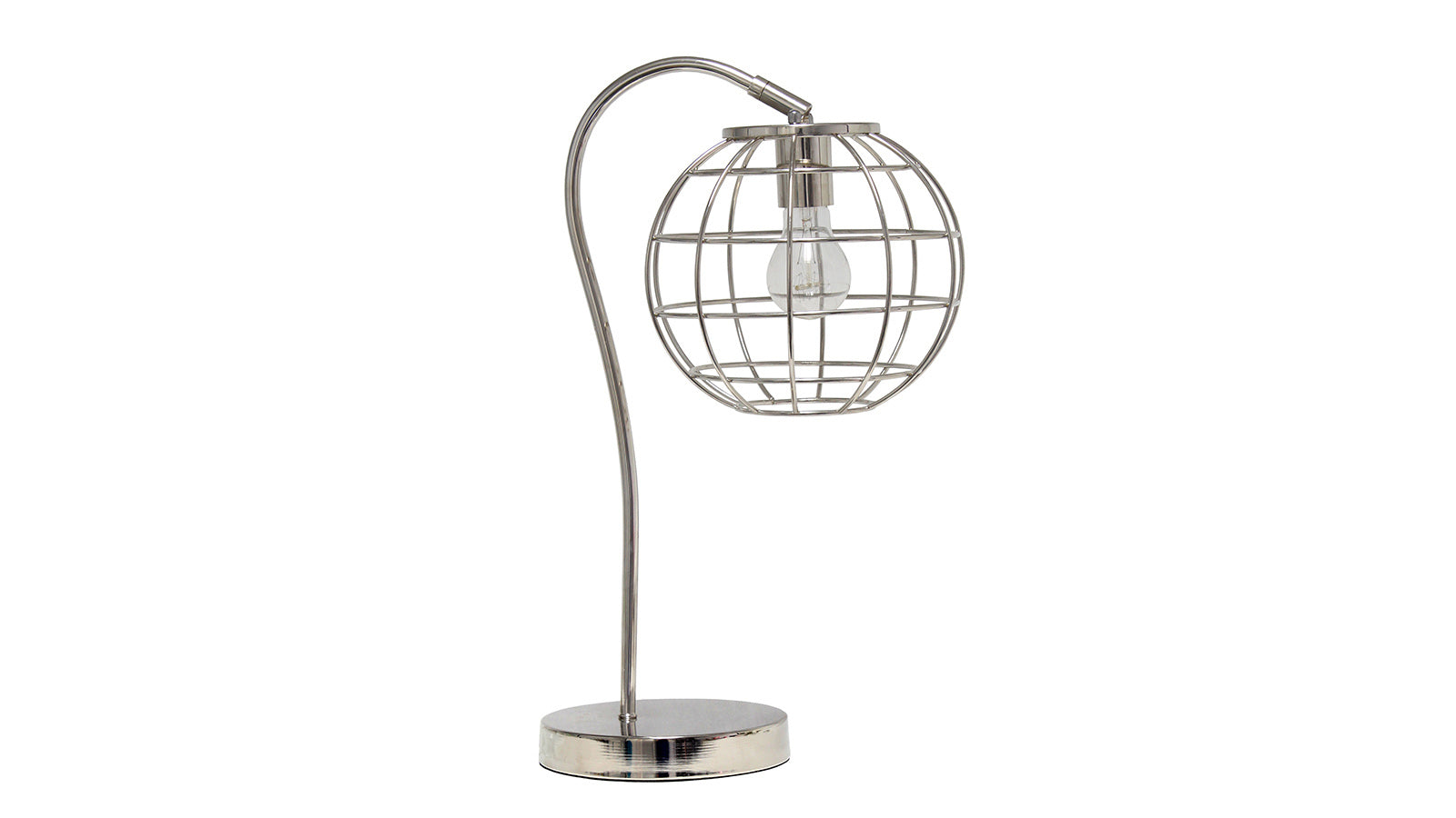 All the Rages Arched Metal Cage Table Lamp Chrome