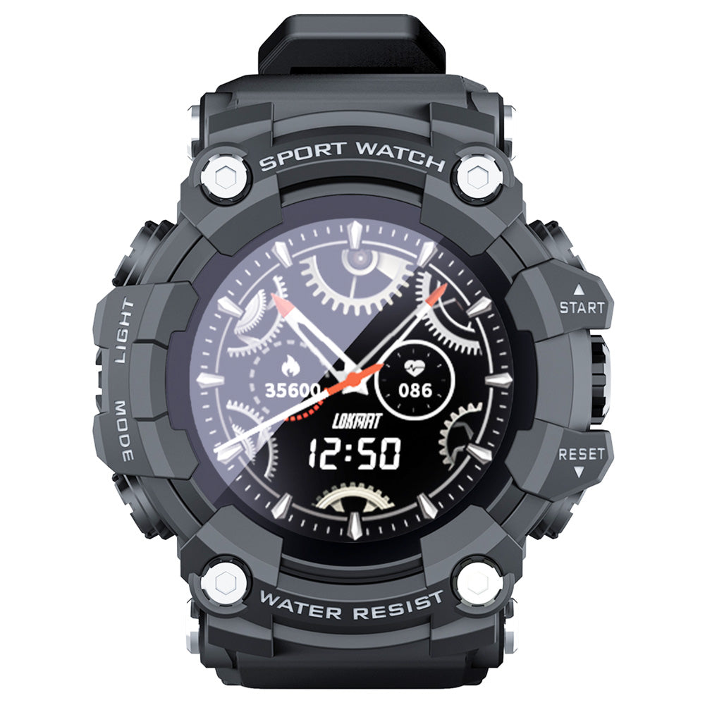 LOKMAT ATTACK Smart Watch 1.28 inch TFT Full Touch Screen Heart Rate Monitor Blood Pressure Blood Oxygen Sports Watch - Black