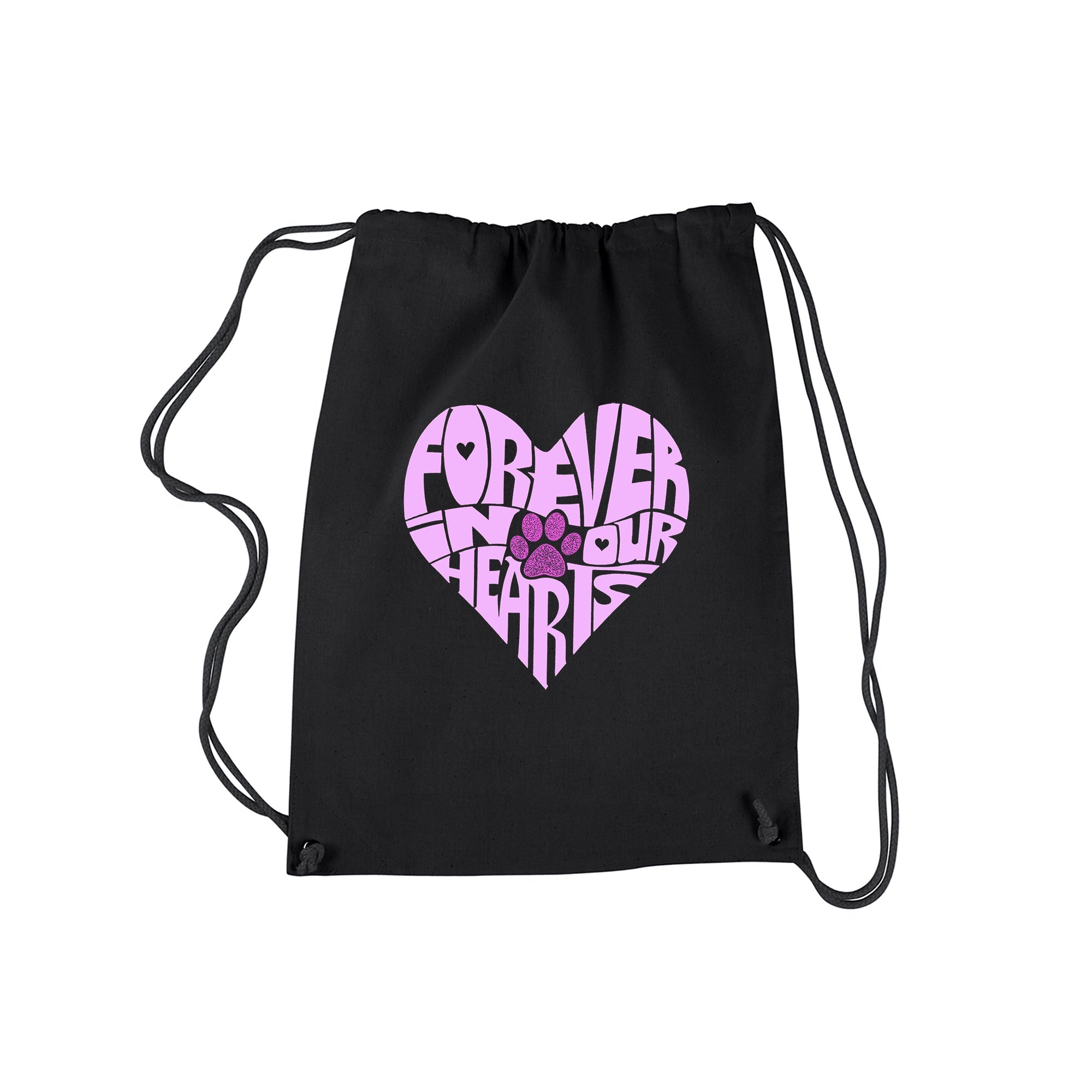 Forever In Our Hearts - Drawstring Backpack - Small - Black