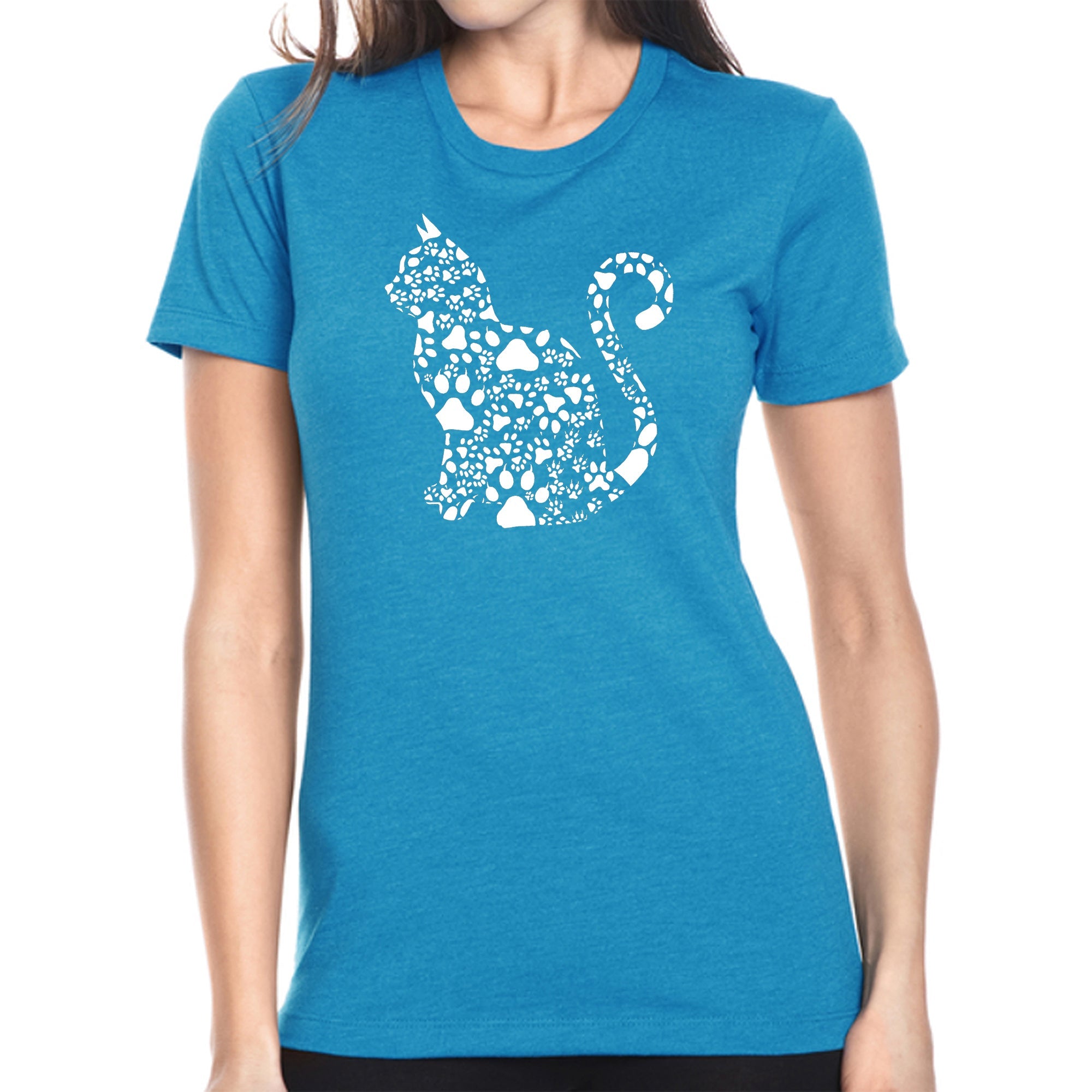 Cat Claws - Women's Premium Blend Word Art T-Shirt - Turquoise - Large