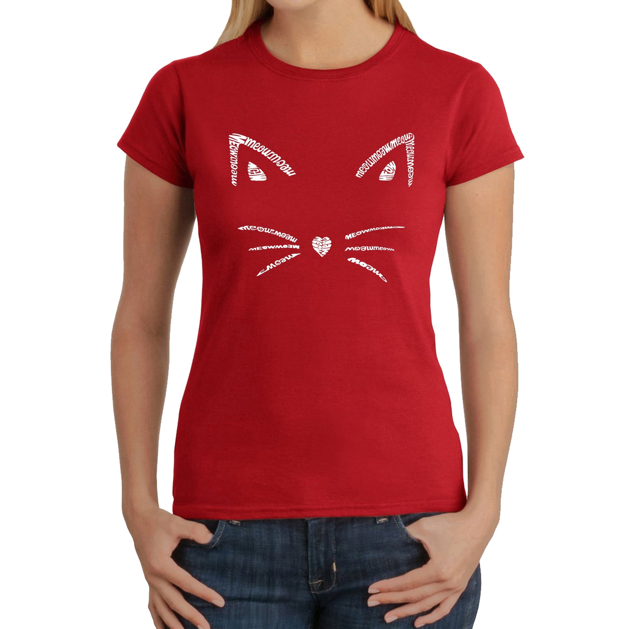 Whiskers - Women's Word Art T-Shirt - Red - XX-Large