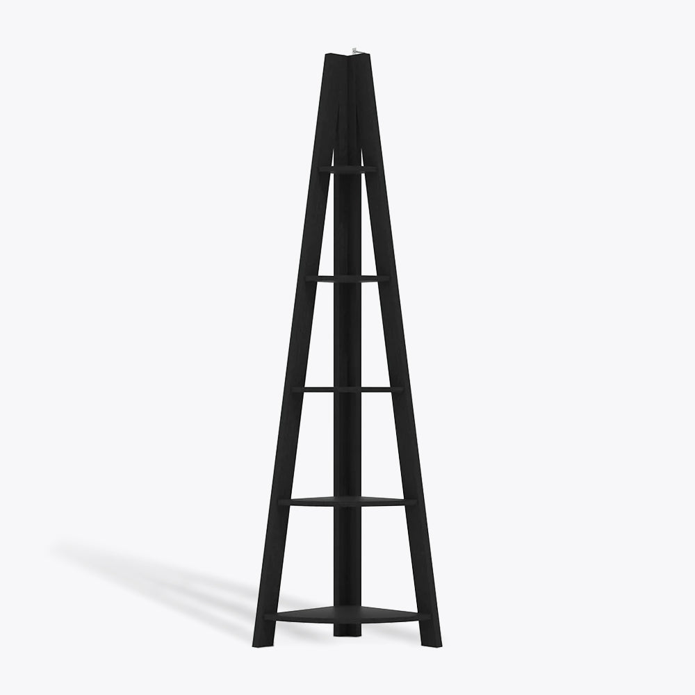 Tiva Corner Ladder Shelving Black