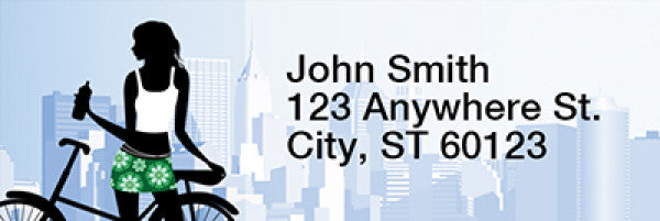 Biker Girls Rectangle Address Labels