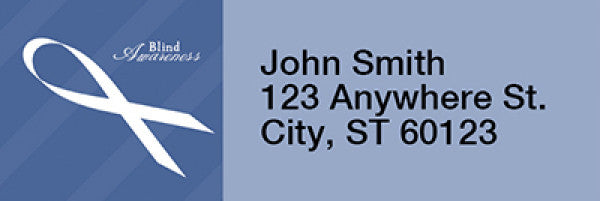 Blindness Awareness Ribbon Narrow Address Labels
