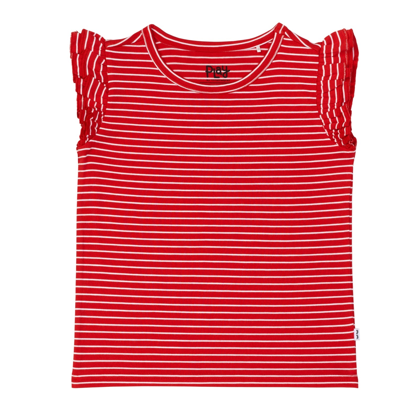 Candy Red Stripes Flutter Tee