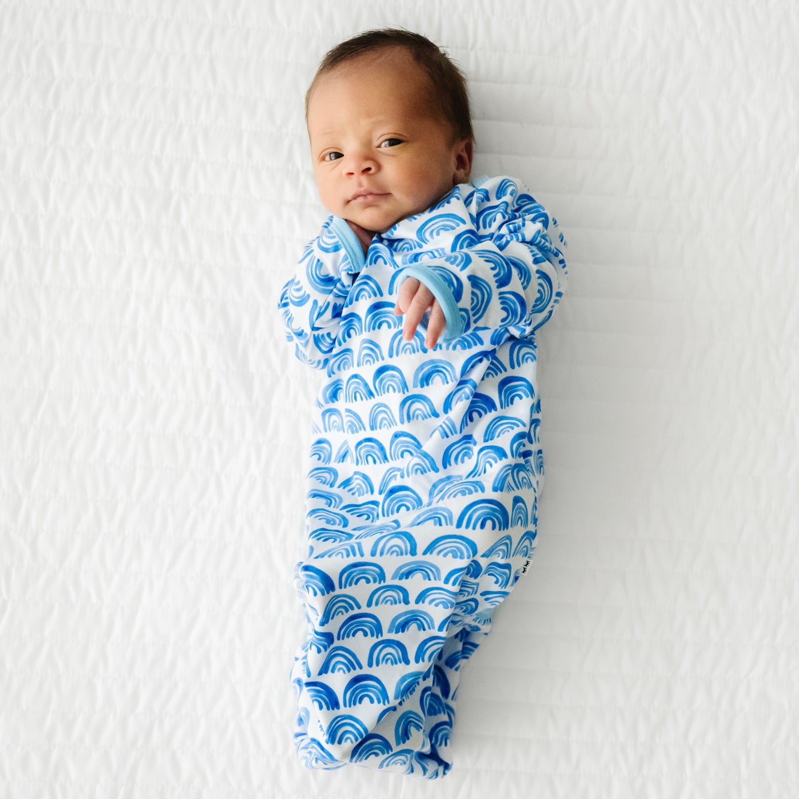 Blue Rainbows Infant Gown