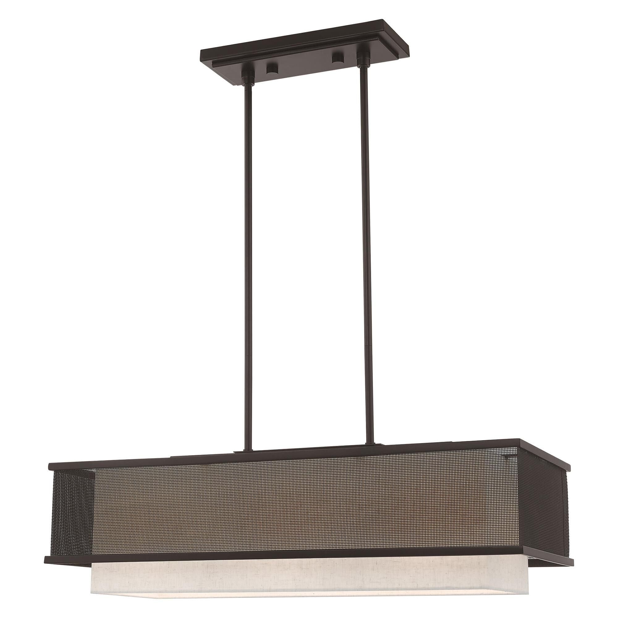 Livex Lighting Braddock 30 Inch 3 Light Linear Suspension Light Braddock - 41204-07 - Transitional