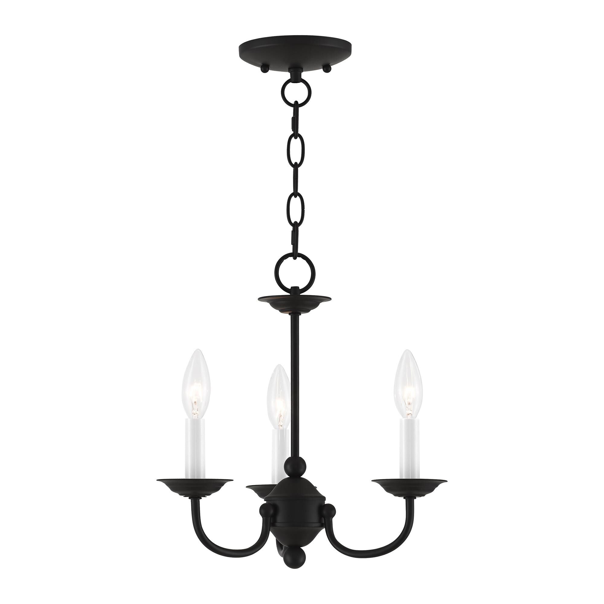 Livex Lighting Home Basics 14 Inch 3 Light Mini Chandelier Home Basics - 4153-04 - Early American