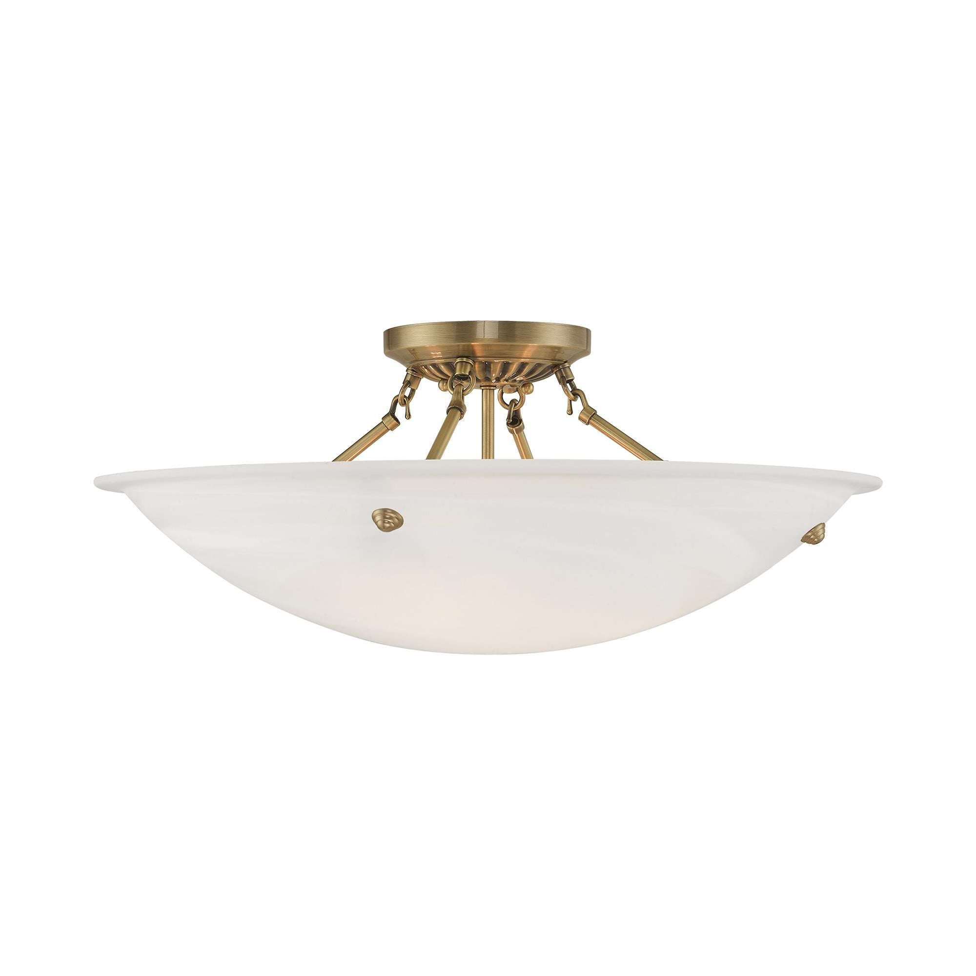 Livex Lighting Home Basics 24 Inch 4 Light Semi Flush Mount Home Basics - 4275-01 - Modern Contemporary