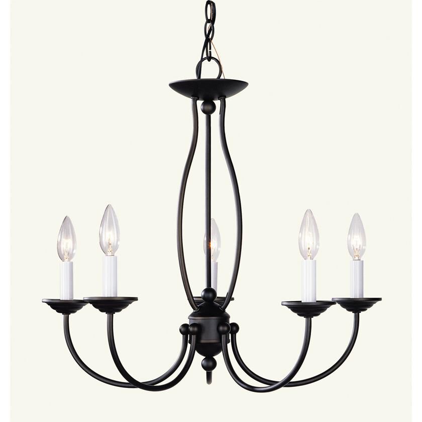 Livex Lighting Home Basics 23 Inch 5 Light Chandelier Home Basics - 4155-07 - Transitional