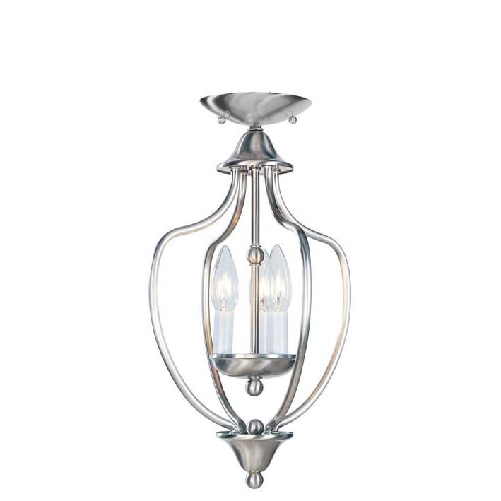 Livex Lighting Home Basics 10 Inch 3 Light Semi Flush Mount Home Basics - 4170-91 - Transitional