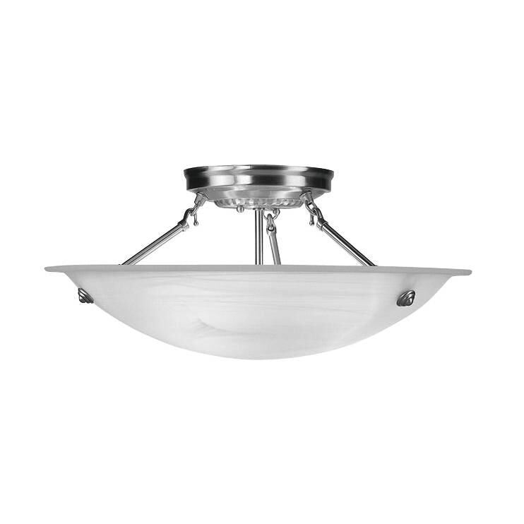 Livex Lighting Home Basics 20 Inch 3 Light Semi Flush Mount Home Basics - 4274-91 - Modern Contemporary