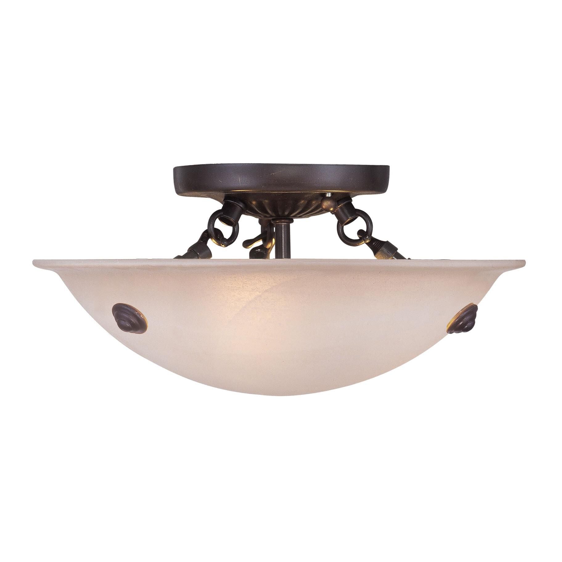 Livex Lighting Home Basics 12 Inch 1 Light Semi Flush Mount Home Basics - 5624-07 - Traditional