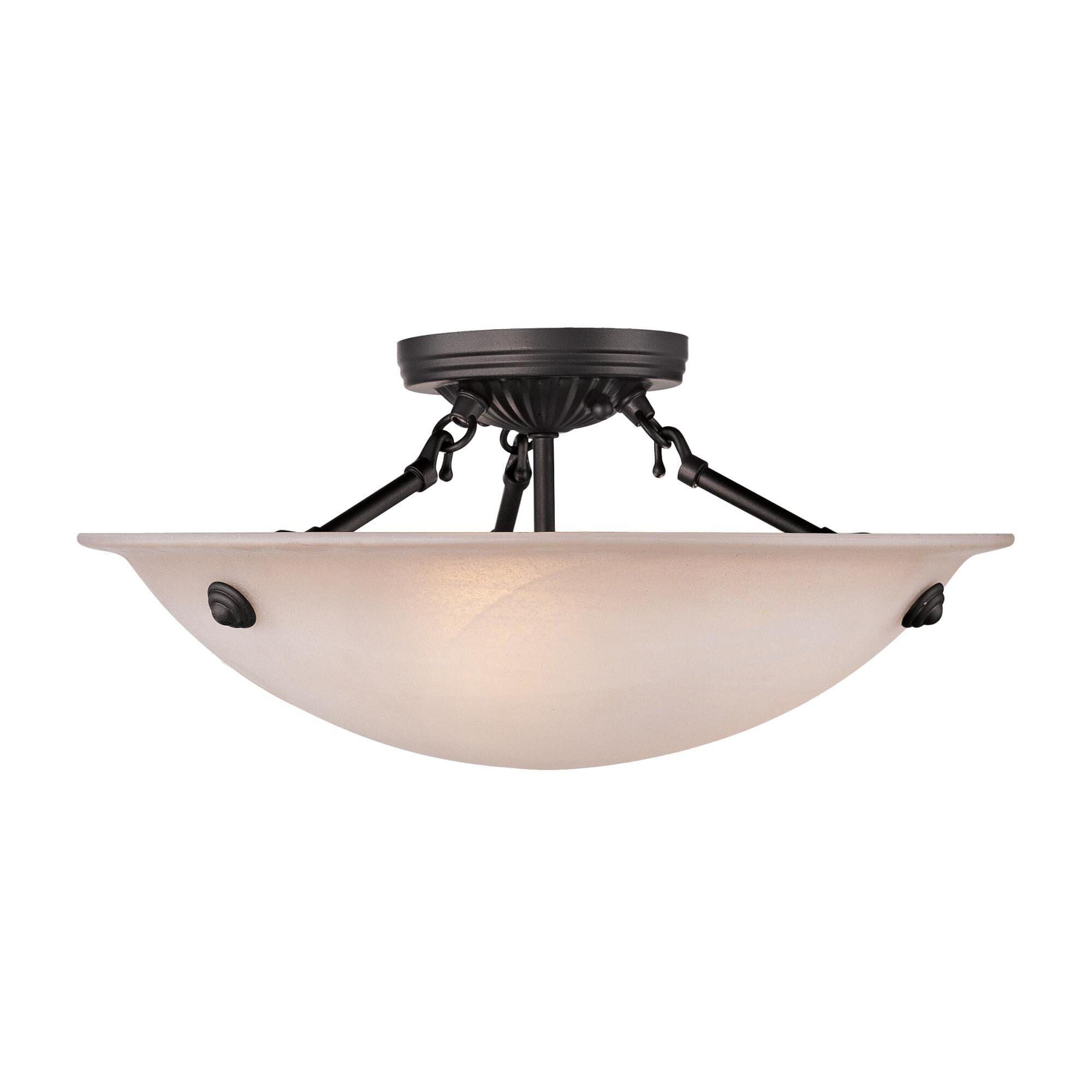 Livex Lighting Home Basics 16 Inch 3 Light Semi Flush Mount Home Basics - 5625-07 - Modern Contemporary