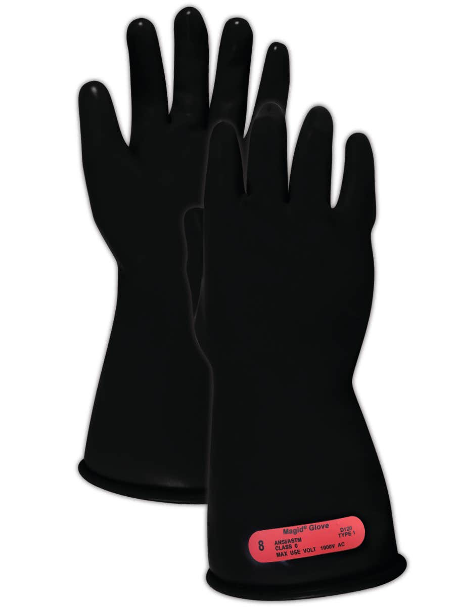 Magid A.R.C. M01 Class 0 Black Rubber Electrical Insulating Gloves