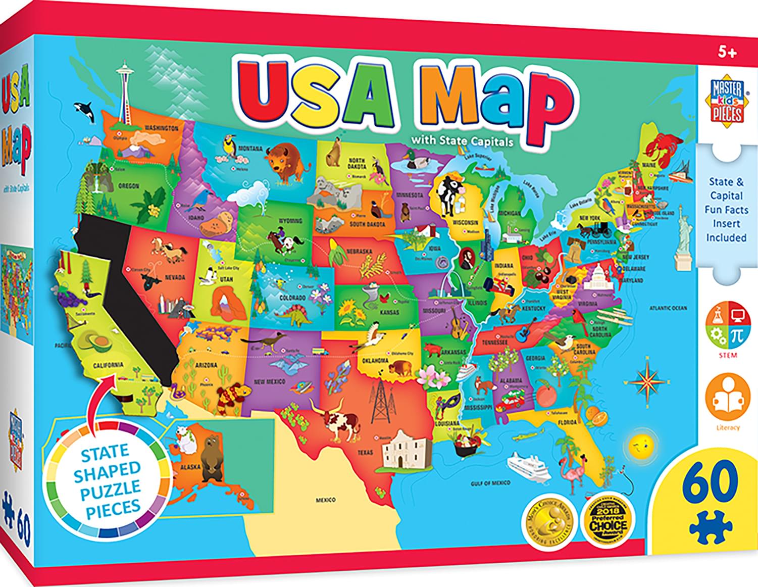 Educational USA Map 60 Piece Jigsaw Puzzle